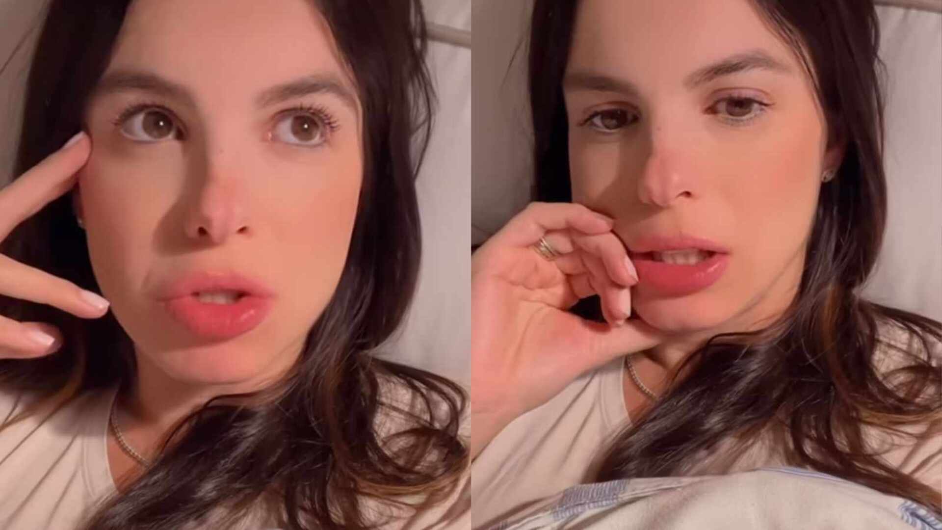 Sthefany Brito fica indignada ao ver comentário sobre sua gravidez: ‘Aqui não’