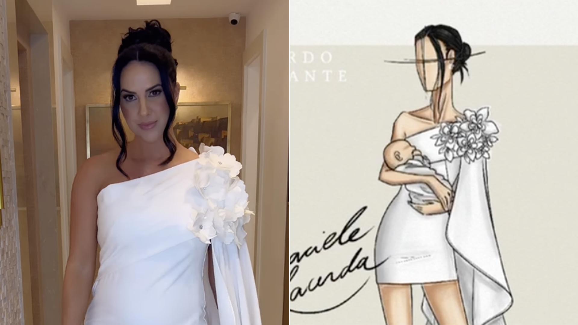 Conheça detalhes do look de Graciele Lacerda para o chá revelação e casamento