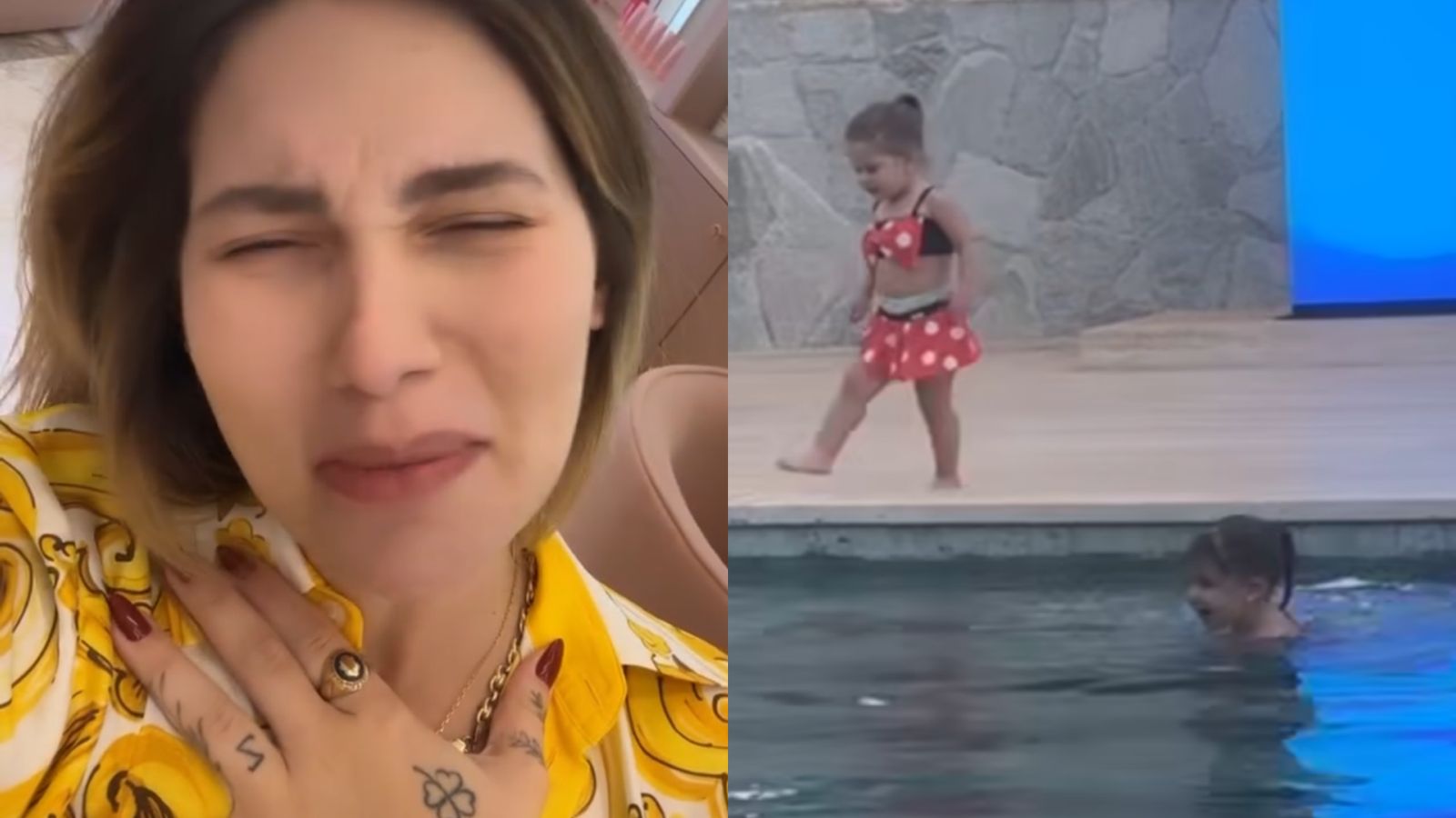 Virginia passa sufoco com a filha na piscina de nova mansão: “Eu surtei”