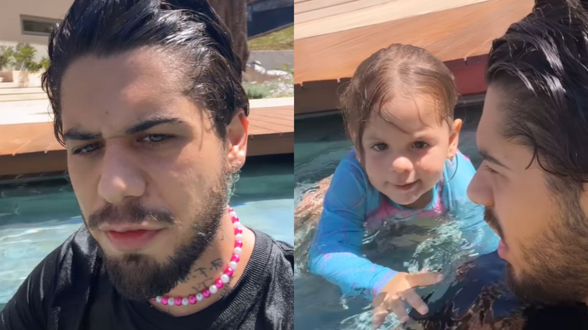 Zé Felipe relata desespero com a filha caçula: ‘Começou a afogar’