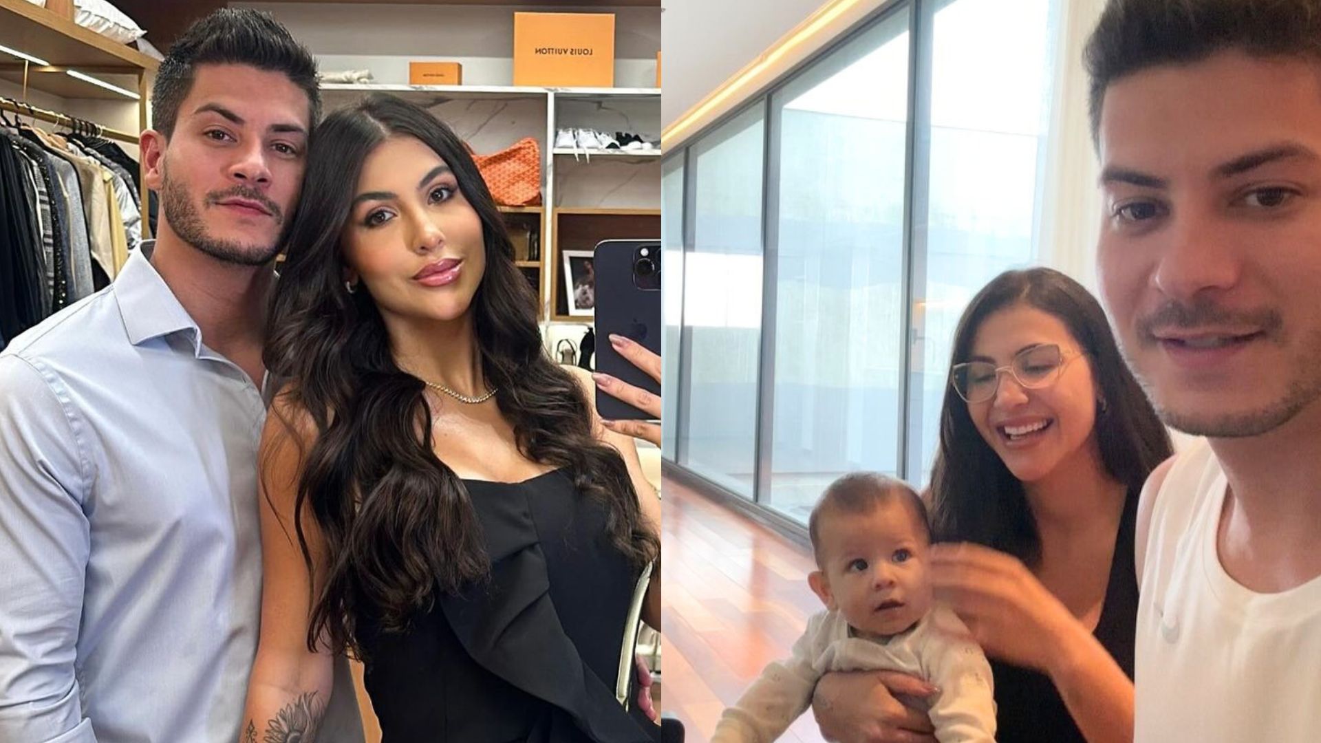 Arthur Aguiar e Jheny Santucci celebram 7 meses do filho, Gabriel: ‘Benção’