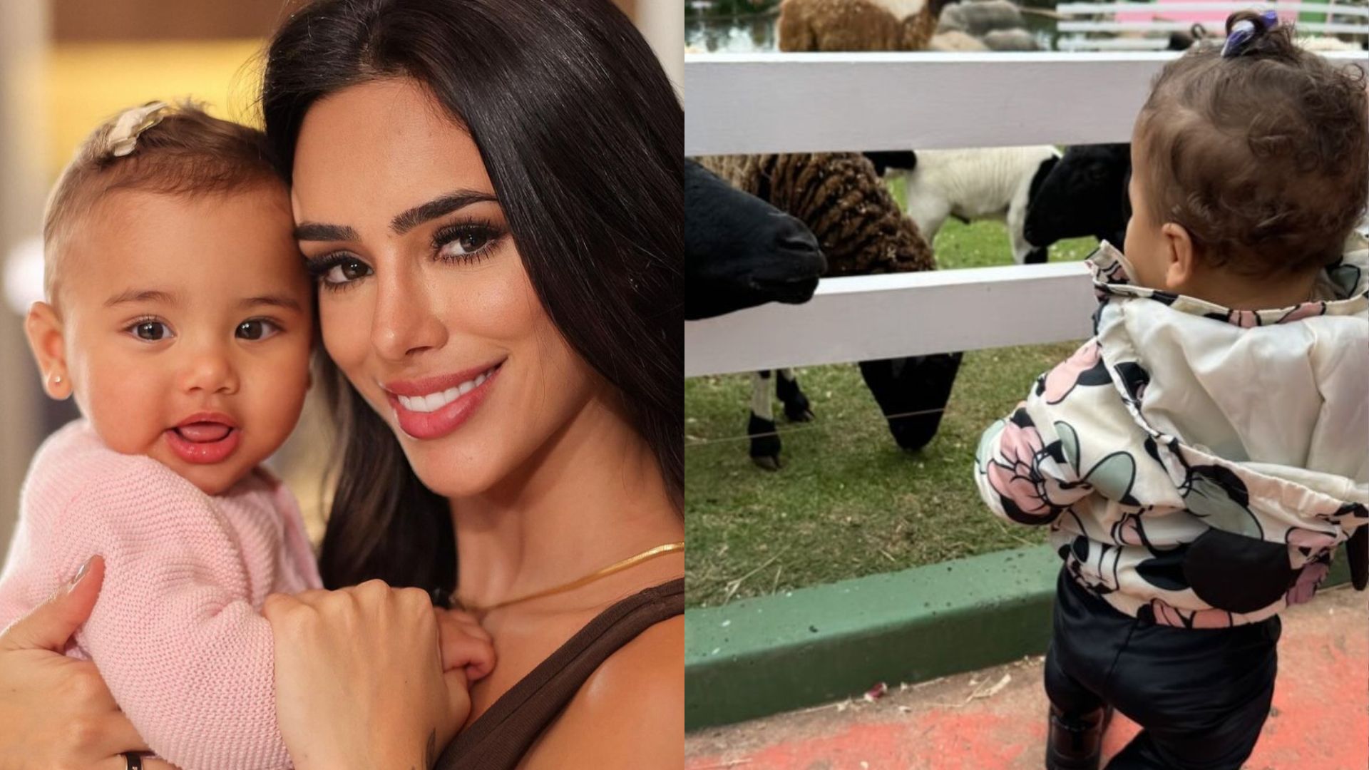 Bruna Biancardi aproveita dia próximo aos animais na companhia da filha, Mavie