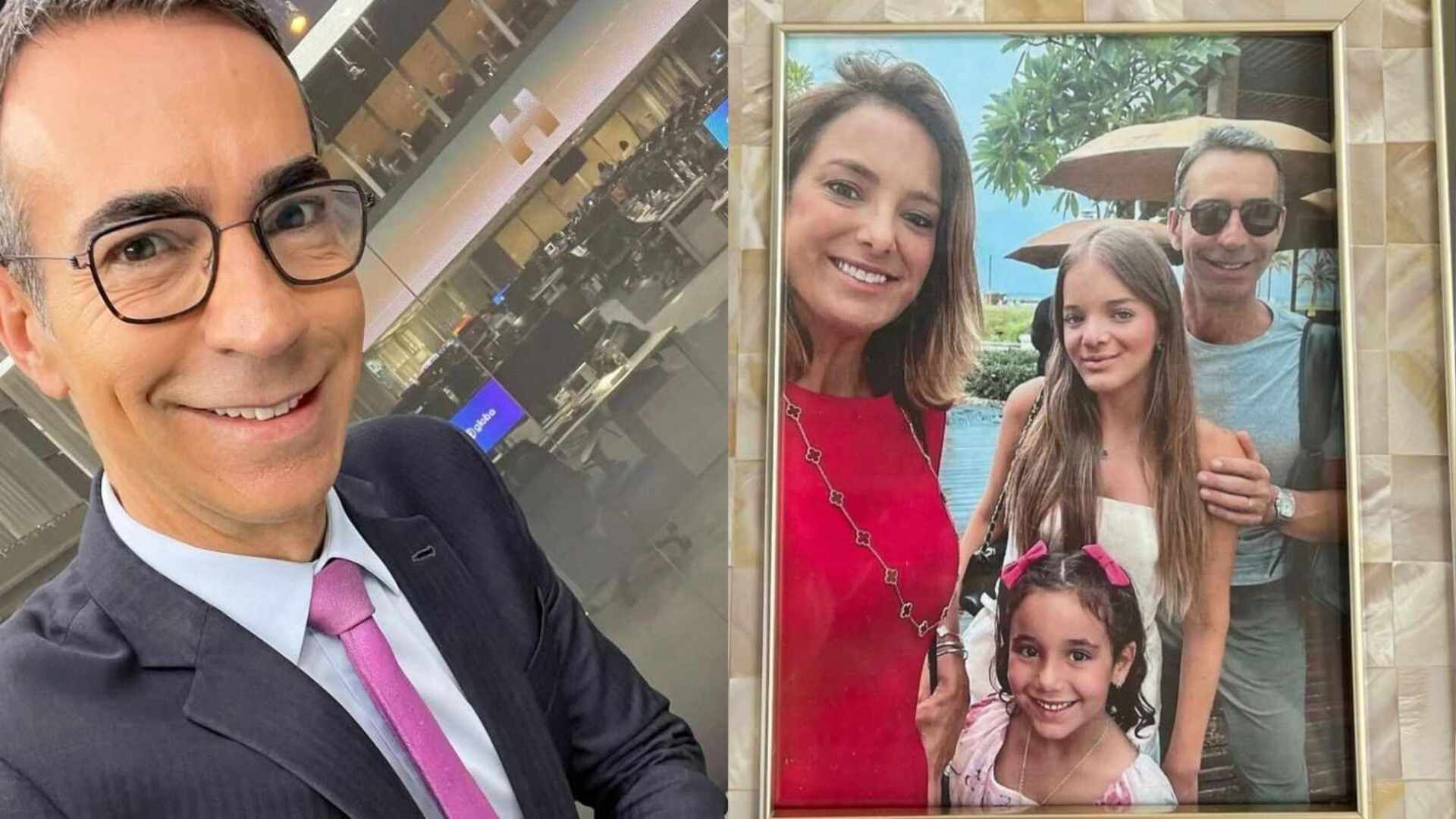 Cesar Tralli mostra como mantém a família por perto quando está viajando
