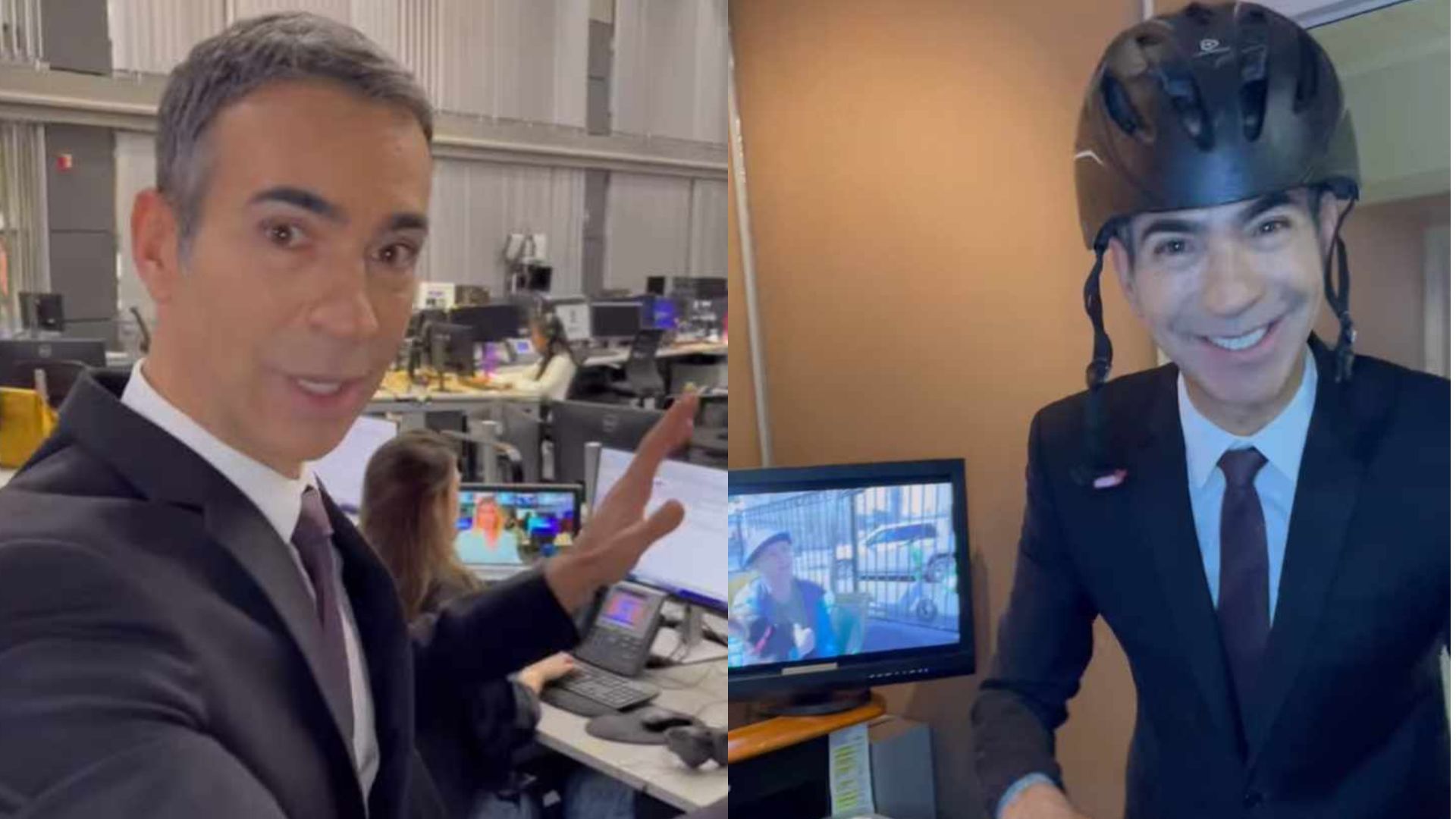 Cesar Tralli mostra bastidores do ‘Jornal Hoje’: “Um breve passeio”