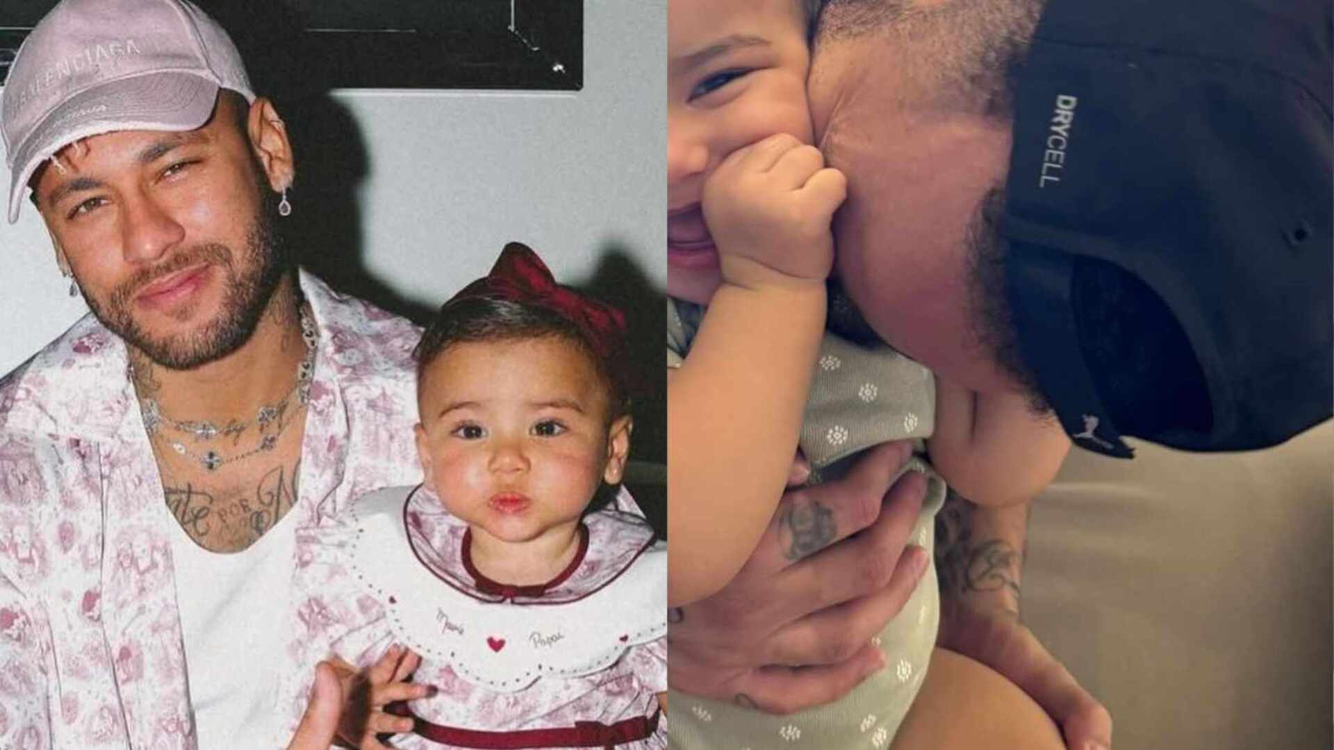 Neymar Jr. encanta ao surgir apertando bochechas e perninhas de Mavie