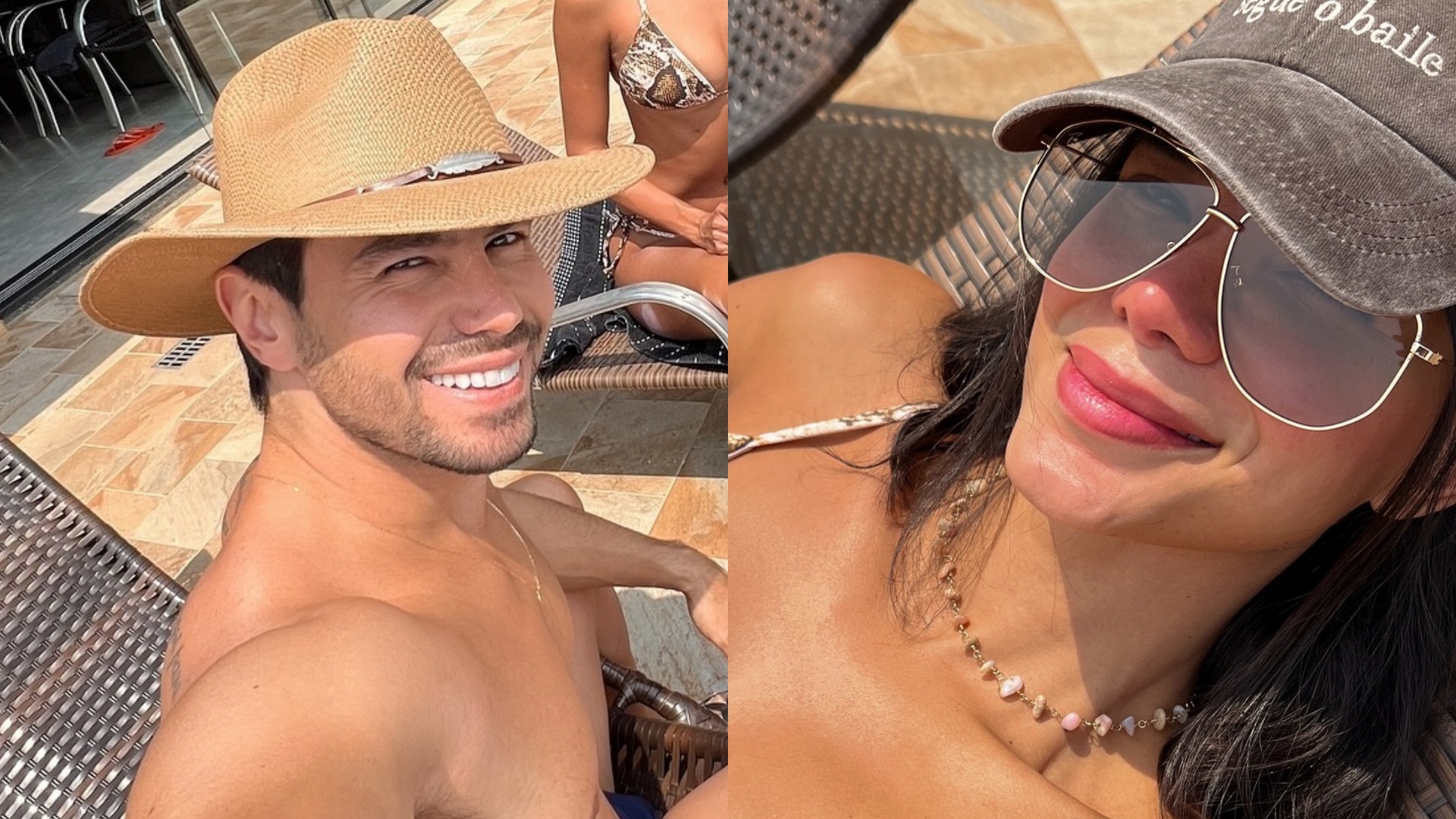 Jakelyne Oliveira ostenta corpão sarado em cliques na piscina com Mariano