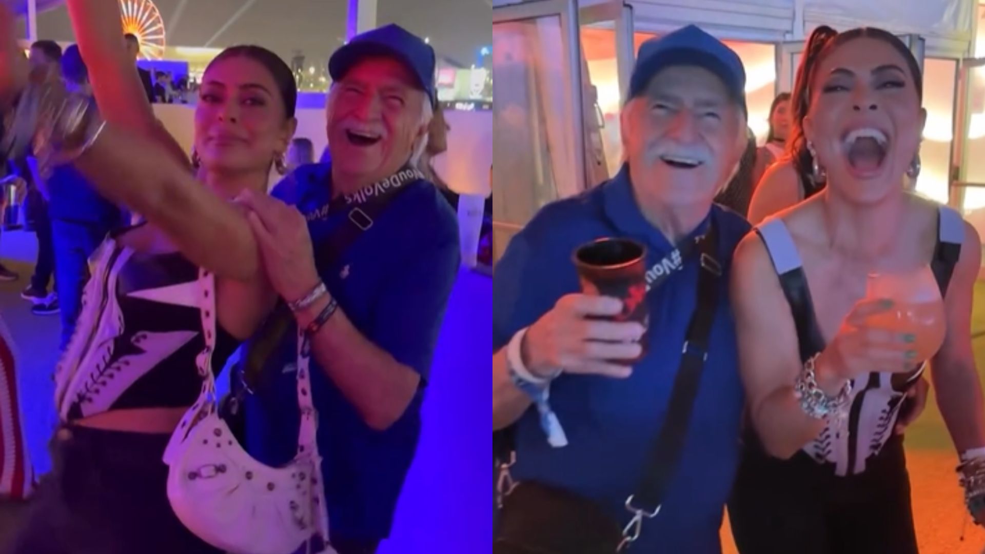 Juliana Paes se diverte em dança com Ary Fontoura no Rock In Rio