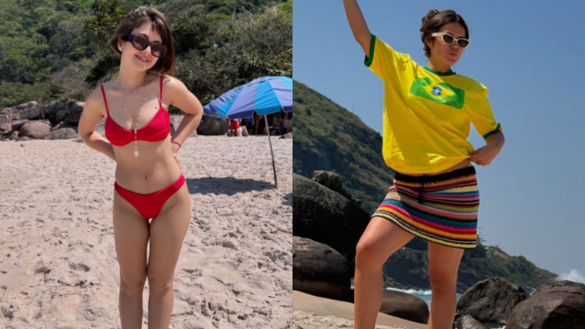 Klara Castanho e Maisa aproveitam dia de praia no Rio de Janeiro