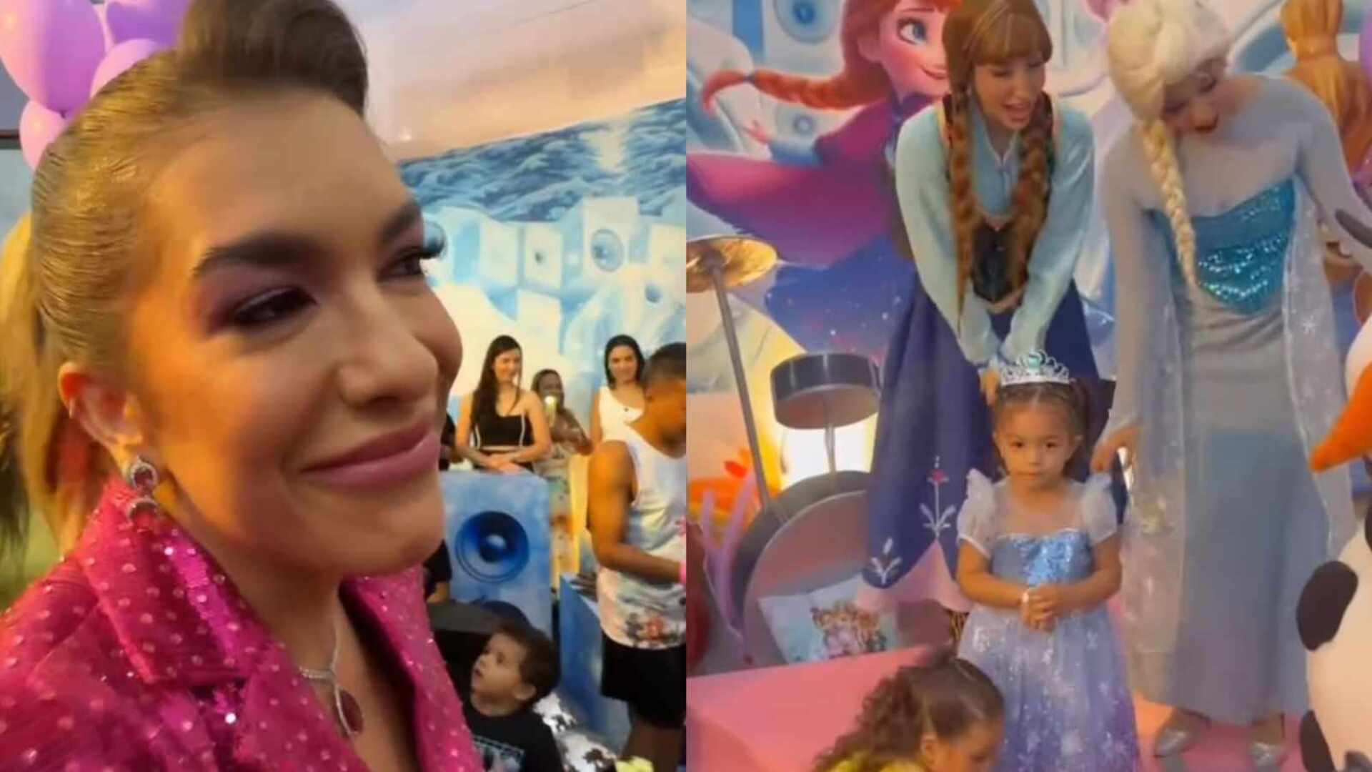 Lore Improta chora ao ver momento da filha em seu festão de três anos