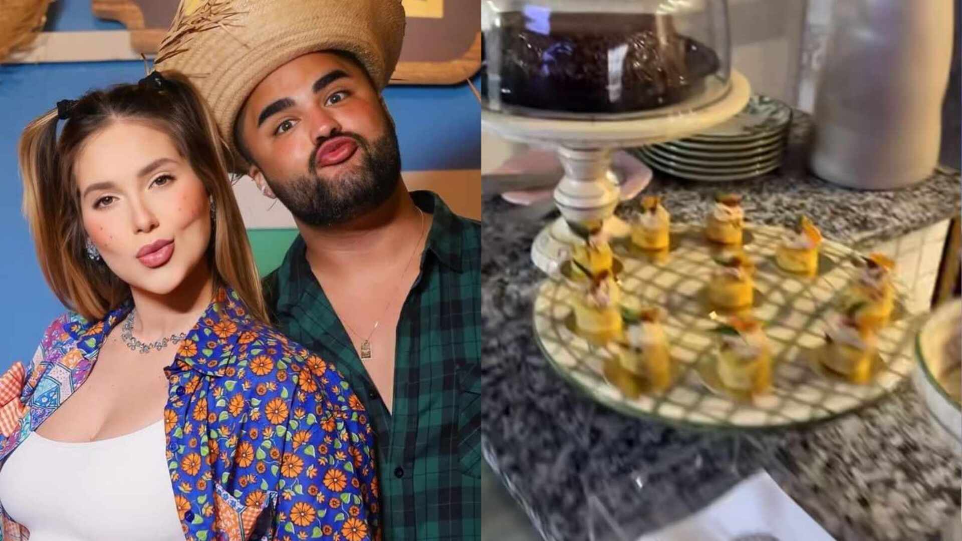 Lucas Guedez mostra banquete servido por Virginia na maternidade