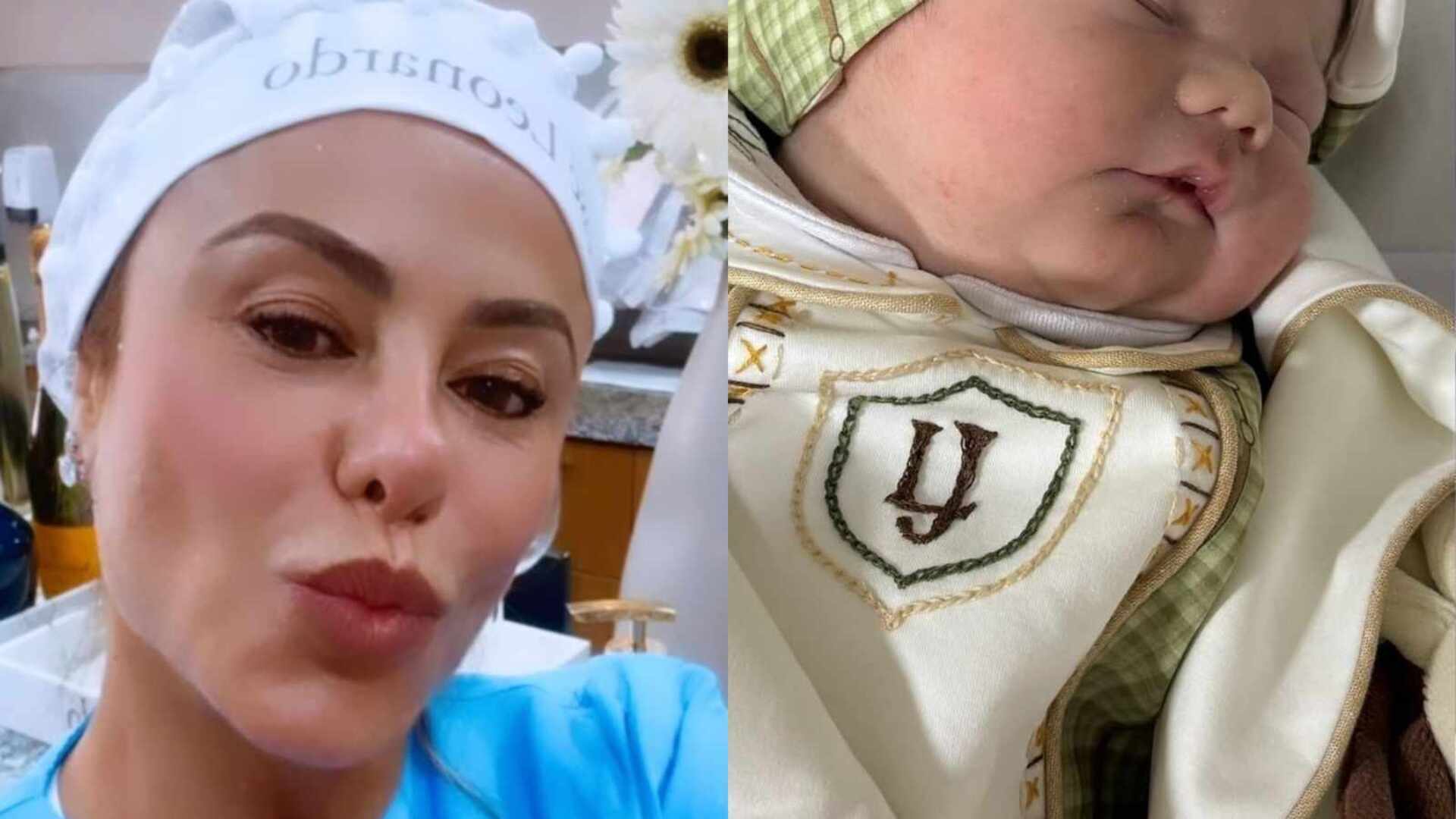 Poliana Rocha mostra com detalhes o rosto de José Leonardo e faz comparação