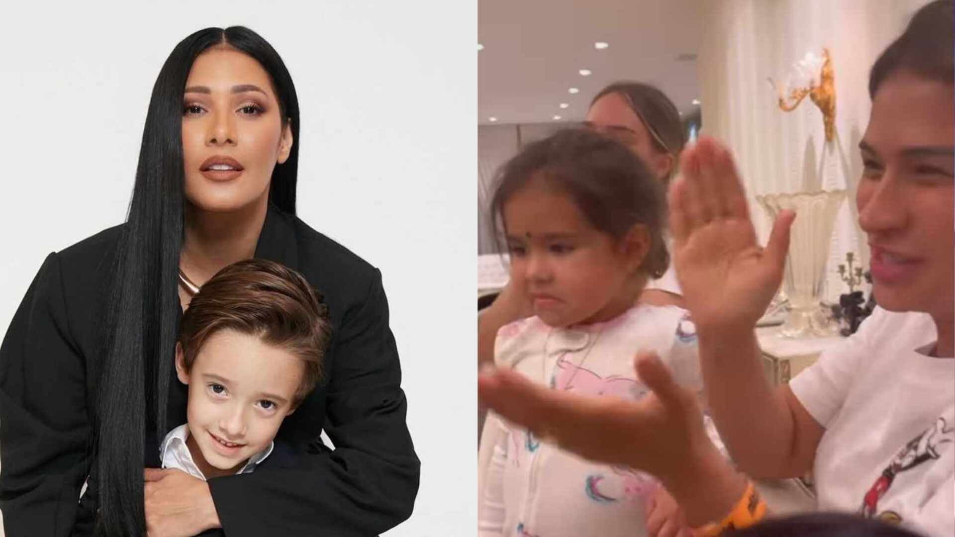 Simaria celebra aniversário do filho só com um bolinho na casa de Simone