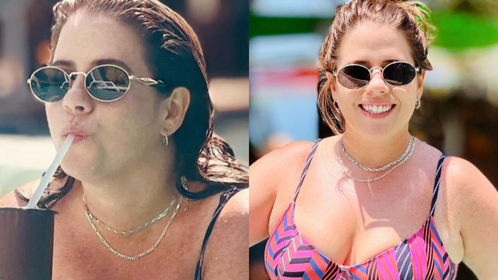 Tati Machado destaca beleza natural com cliques na piscina: ‘Plena’