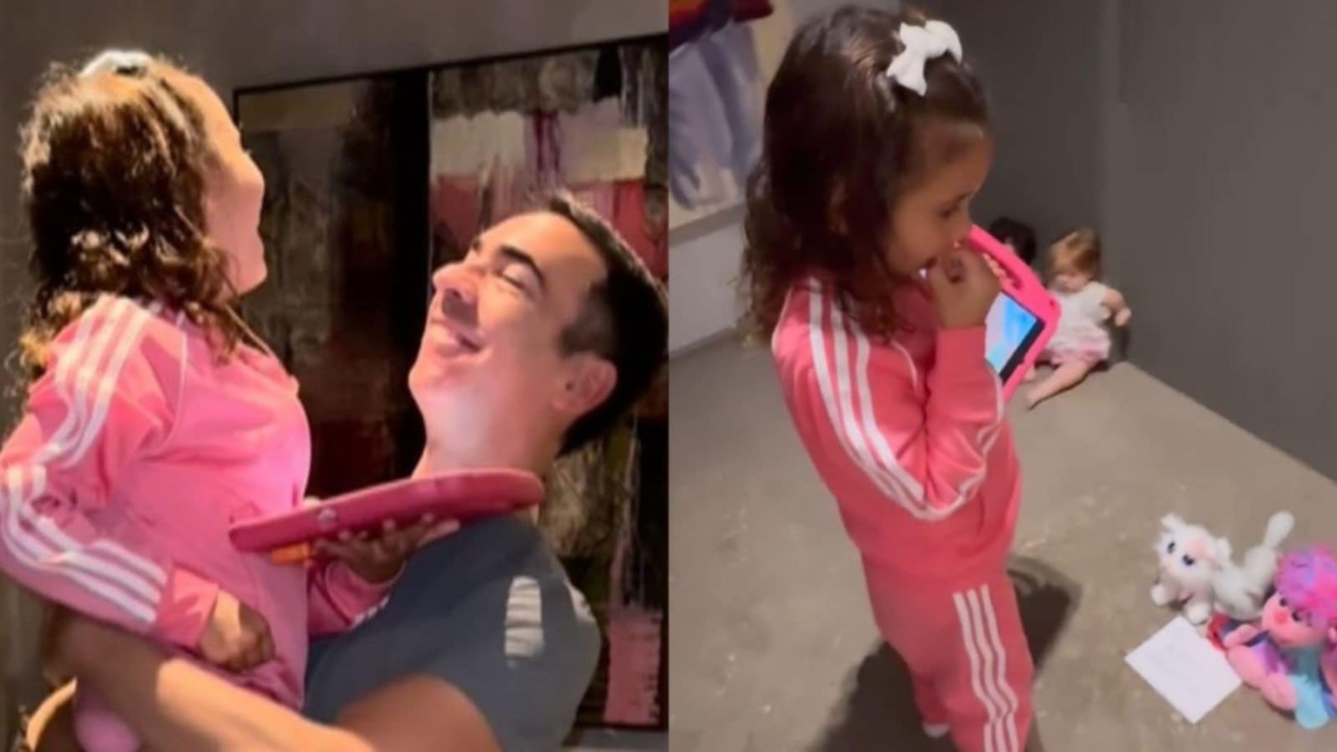 Ticiane Pinheiro mostra surpresa de Cesar Tralli para receber a filha em casa