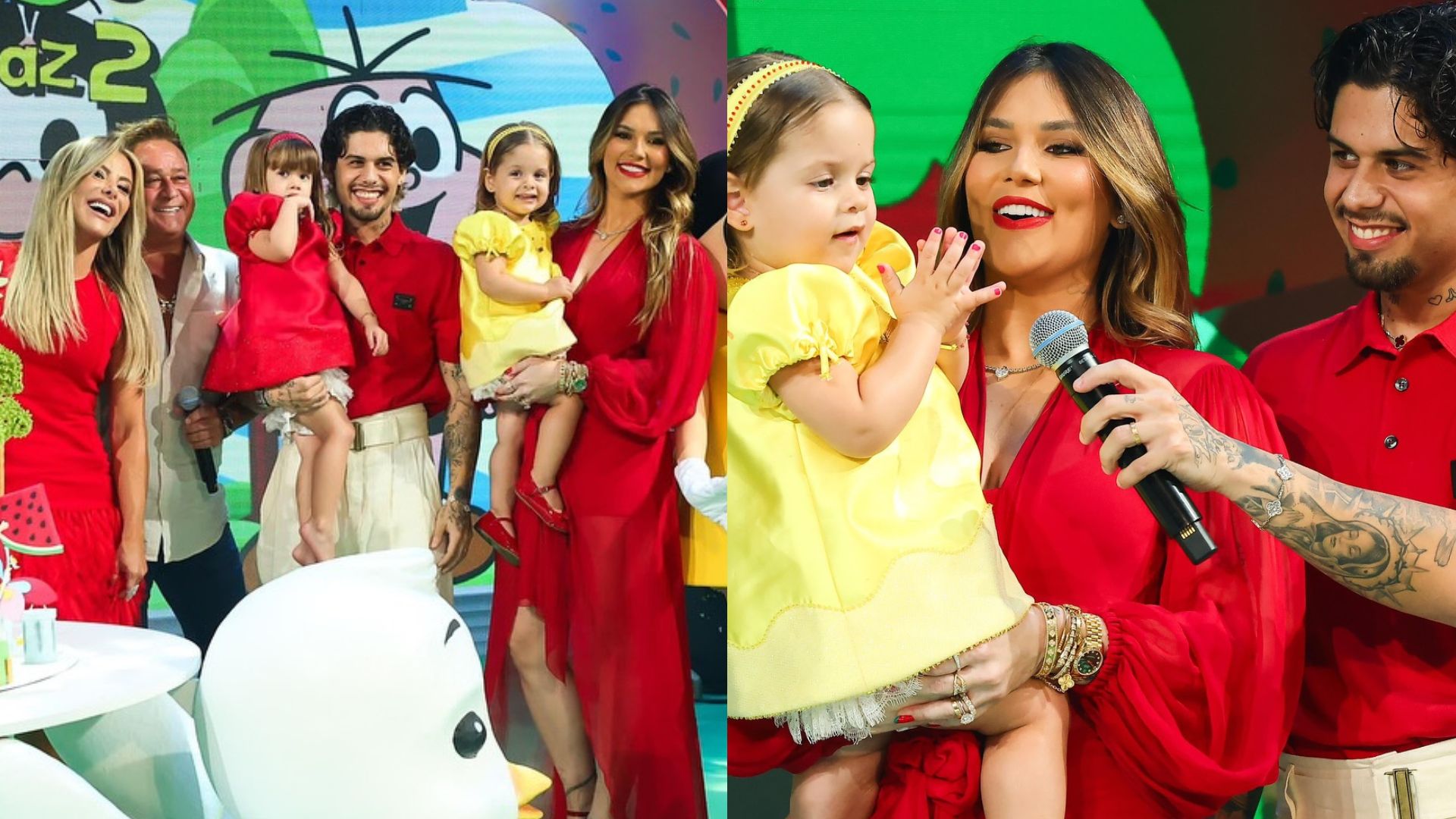 Leonardo abre álbum de fotos em família na festa da neta, Maria Flor