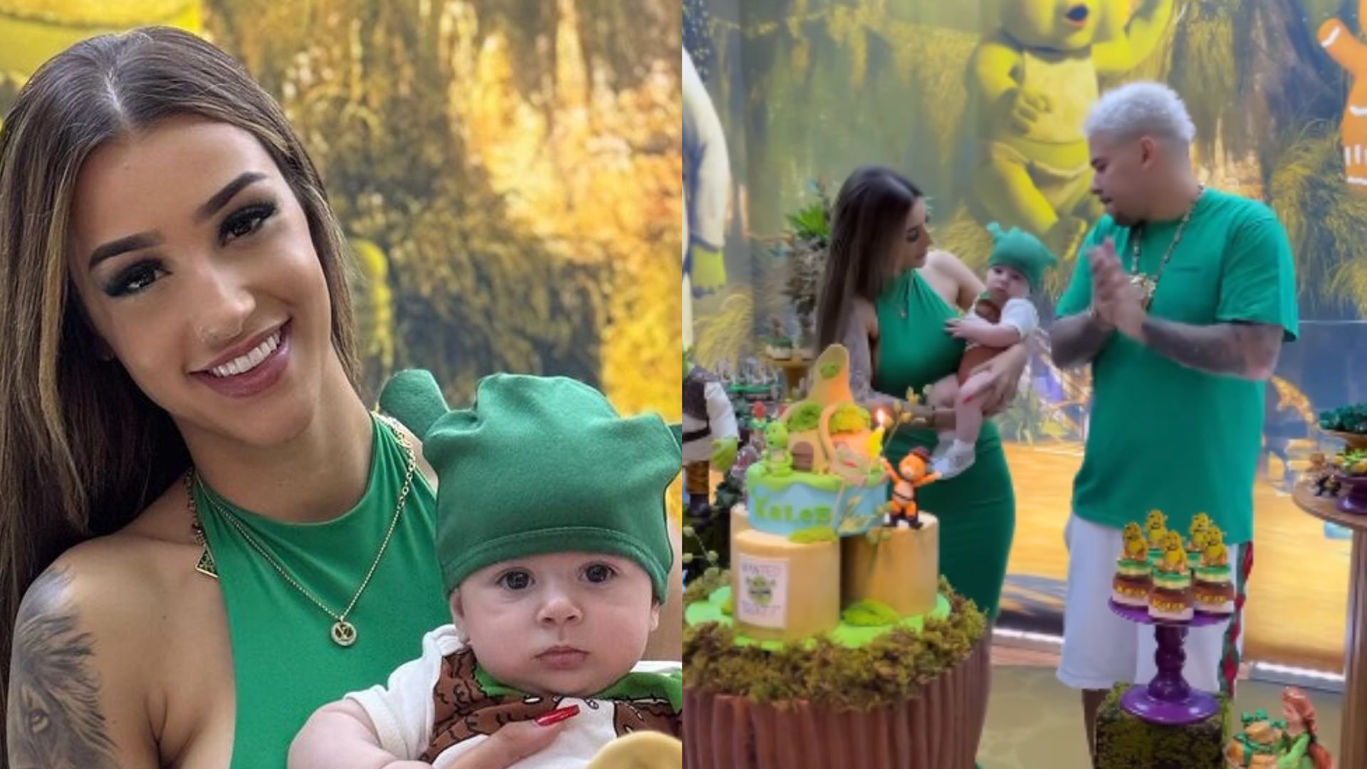 Bia Miranda e DJ Buarque se reúnem em celebração aos 4 meses do filho