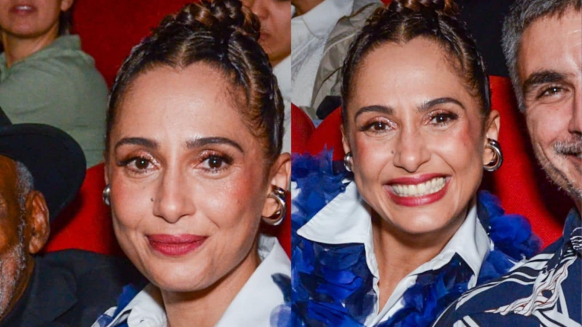 Camila Pitanga faz rara aparição com o namorado e o pai; veja as fotos