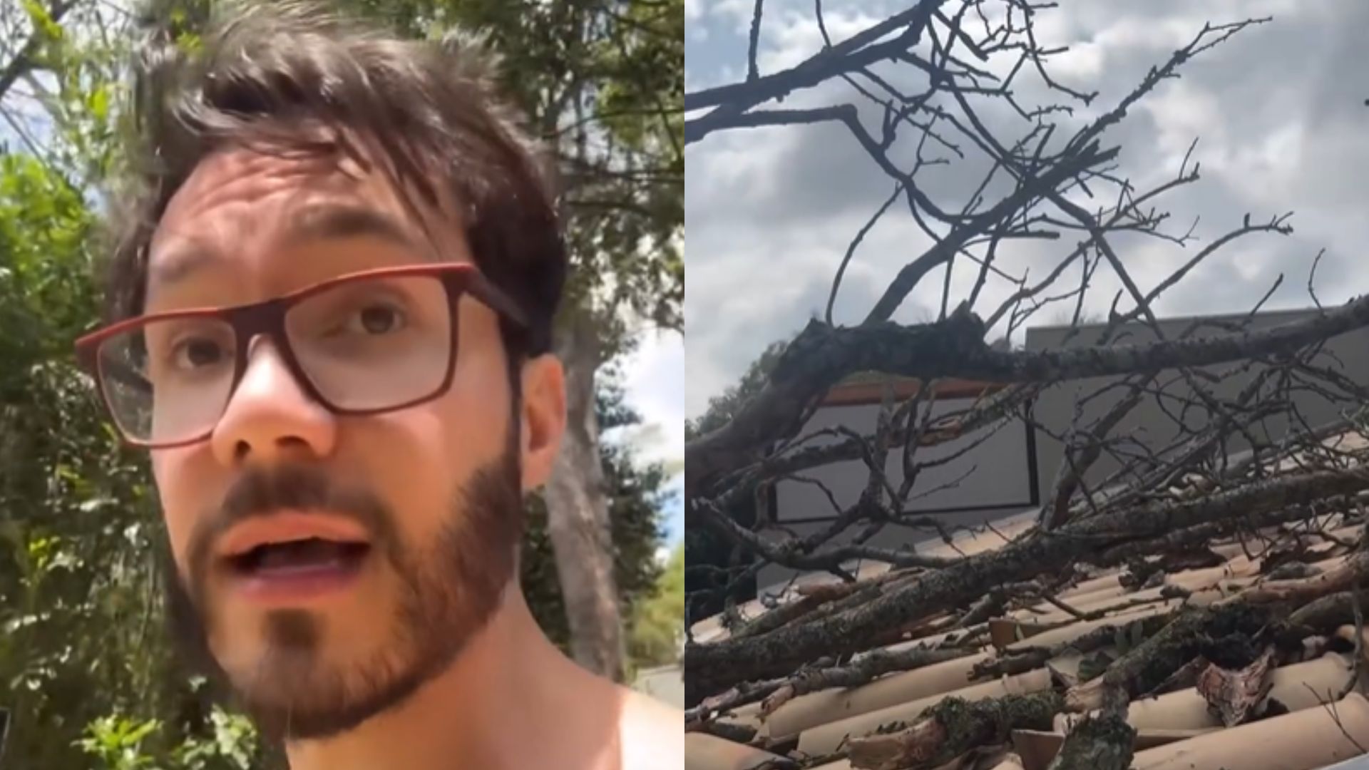 Eliezer exibe consequências das chuvas fortes em mansão: “Árvore caiu na casa”
