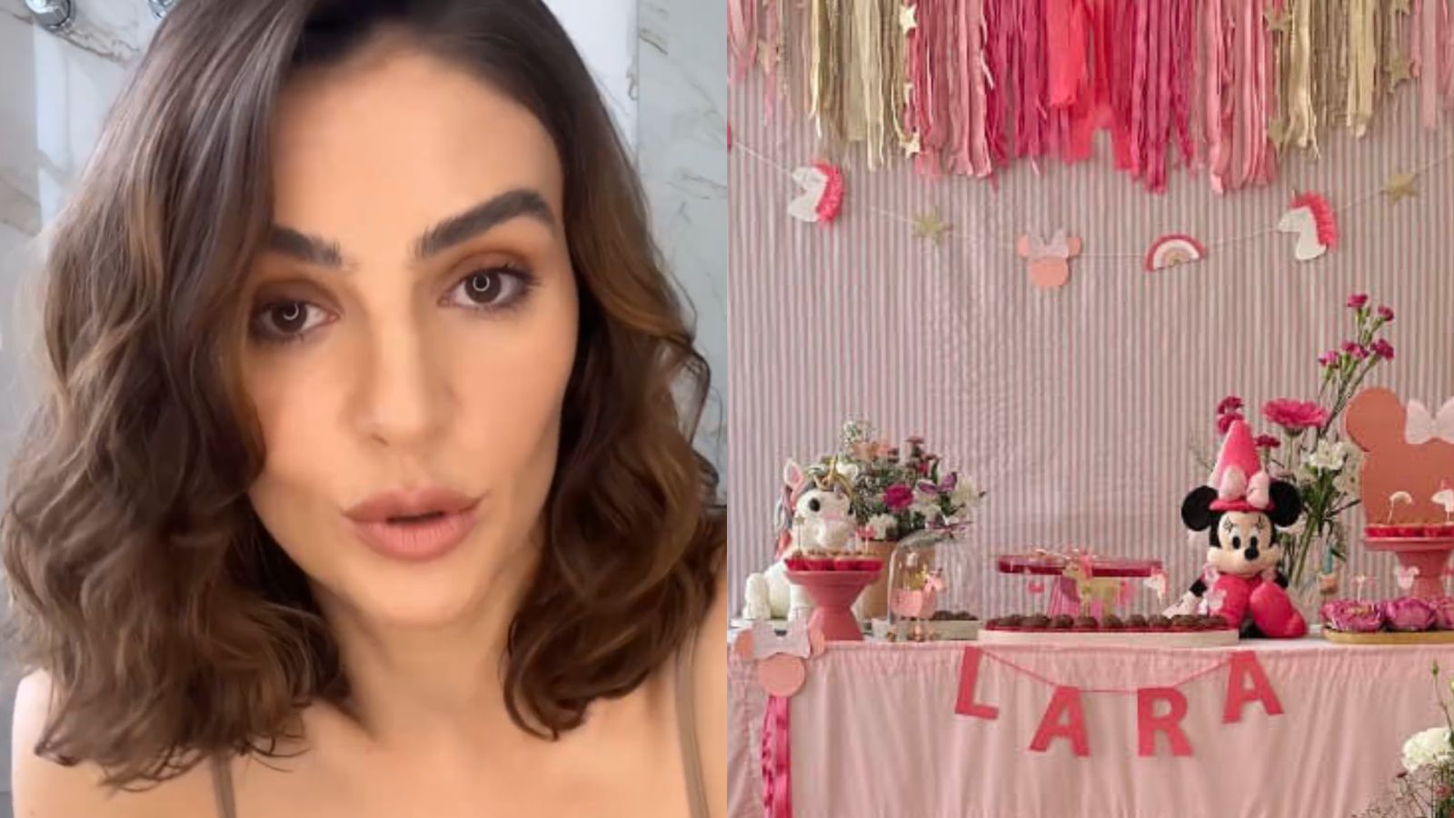Esposa de Junior ignora críticas por festa simples para filha: ‘Podem falar’