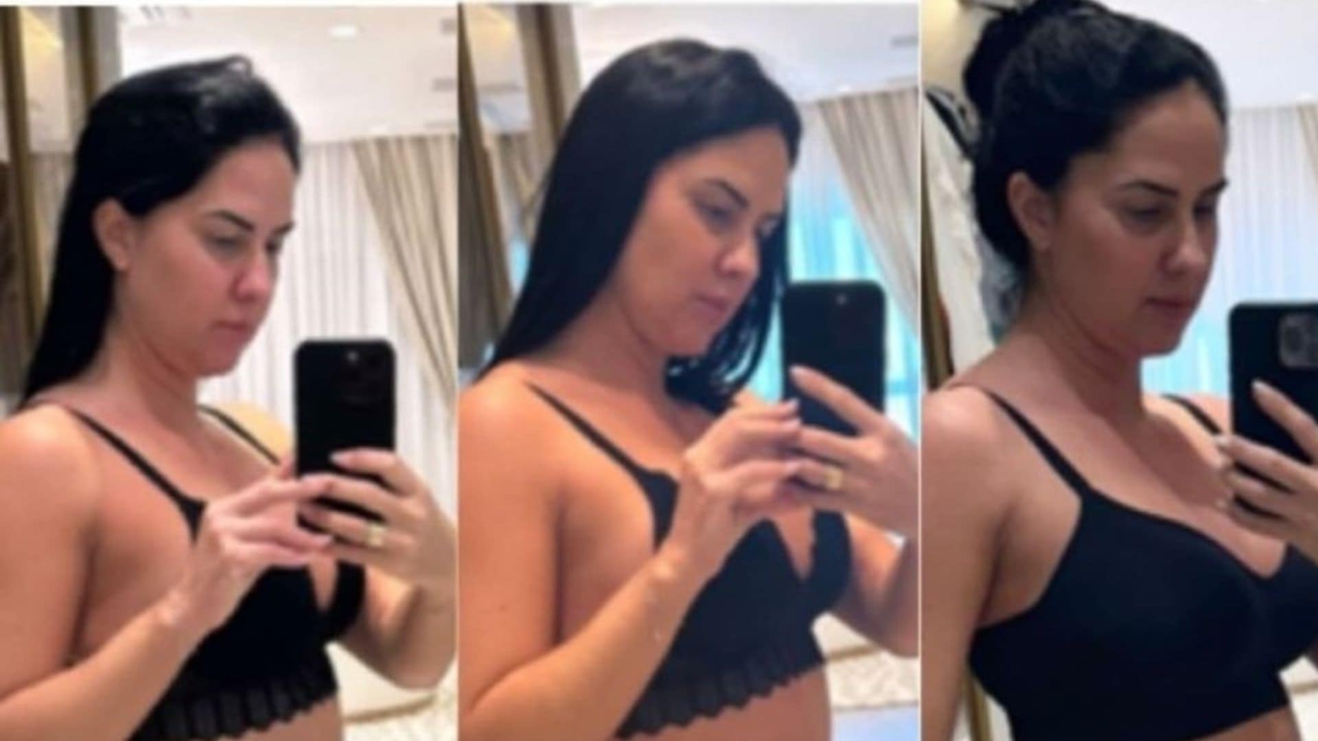 Graciele Lacerda mostra evolução do crescimento de sua barriga; veja