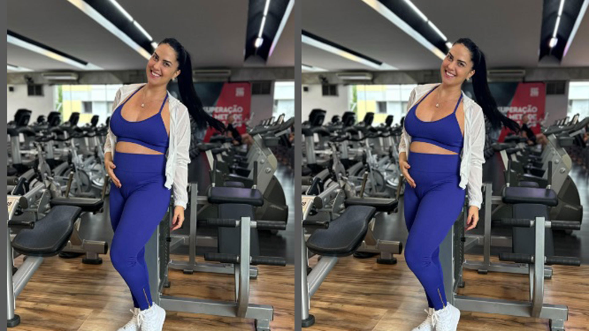 Grávida, Graciele Lacerda esbanja disposição e arrasa no treino