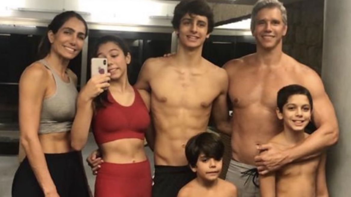 Família fitness: Marcio Garcia relembra momento de malhação com os filhos