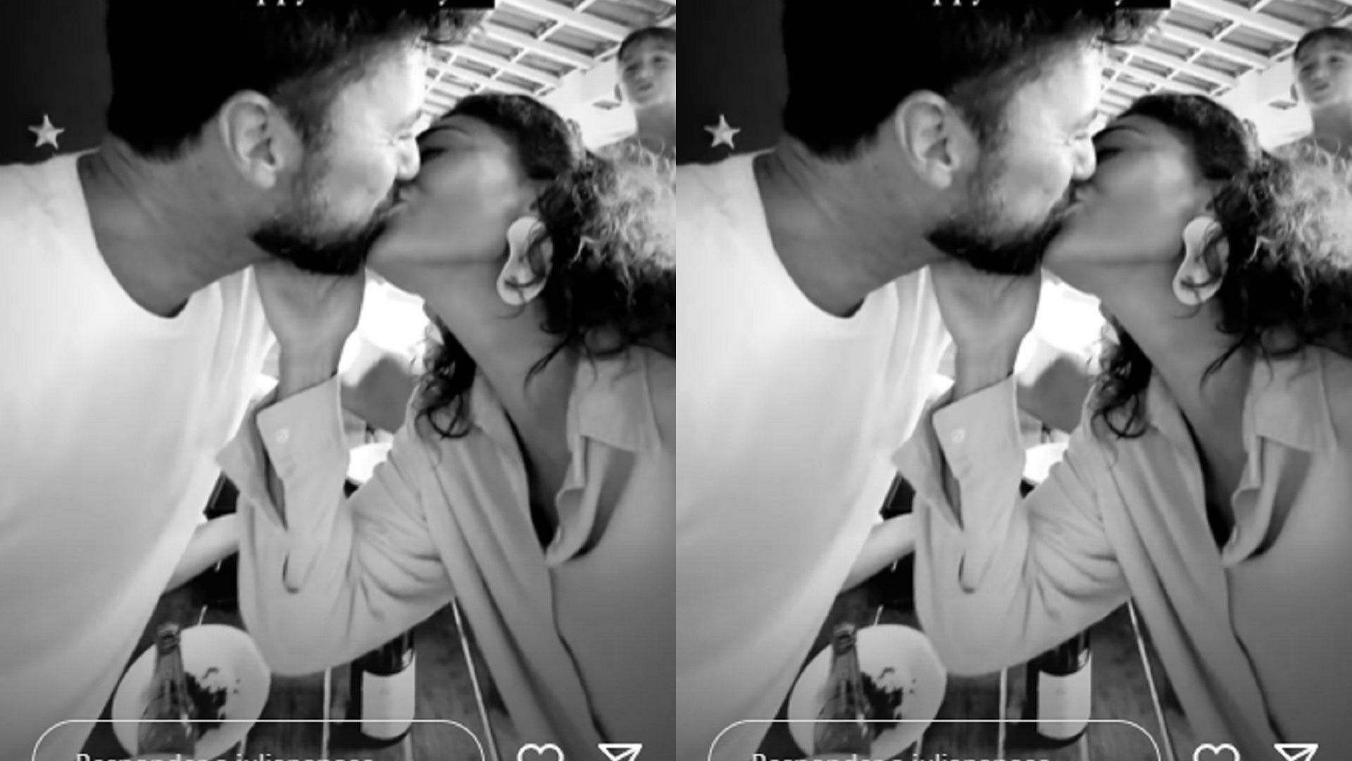 Juliana Paes dá beijão apaixonado no marido em aniversário