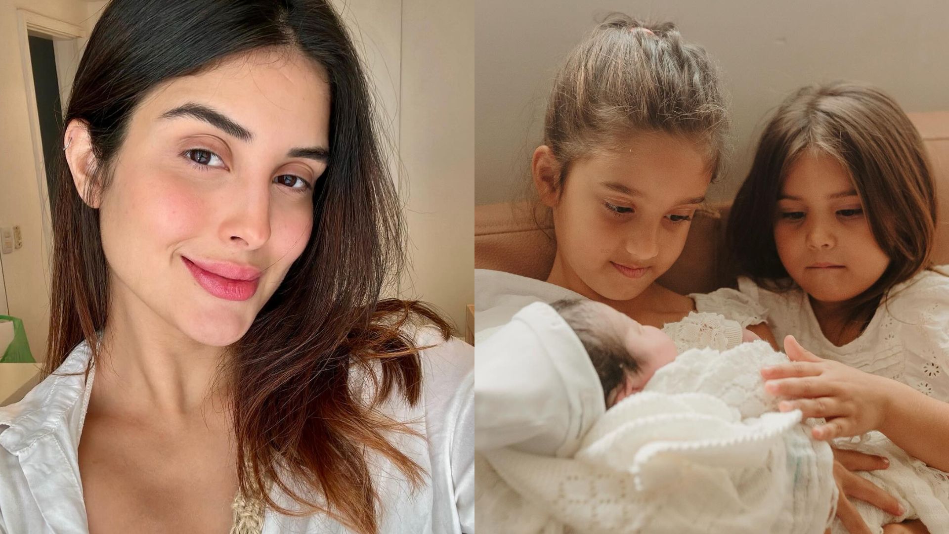 Leticia Almeida apresenta a terceira filha, Maria Olívia: ‘Nós te amamos’