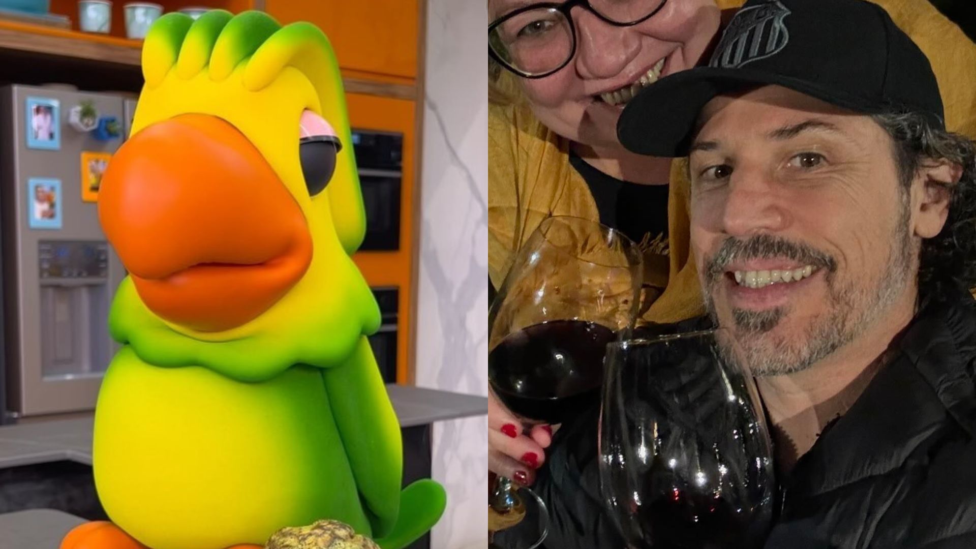 Intérprete do Louro Mané, Fabio Caniatto faz rara aparição com a esposa