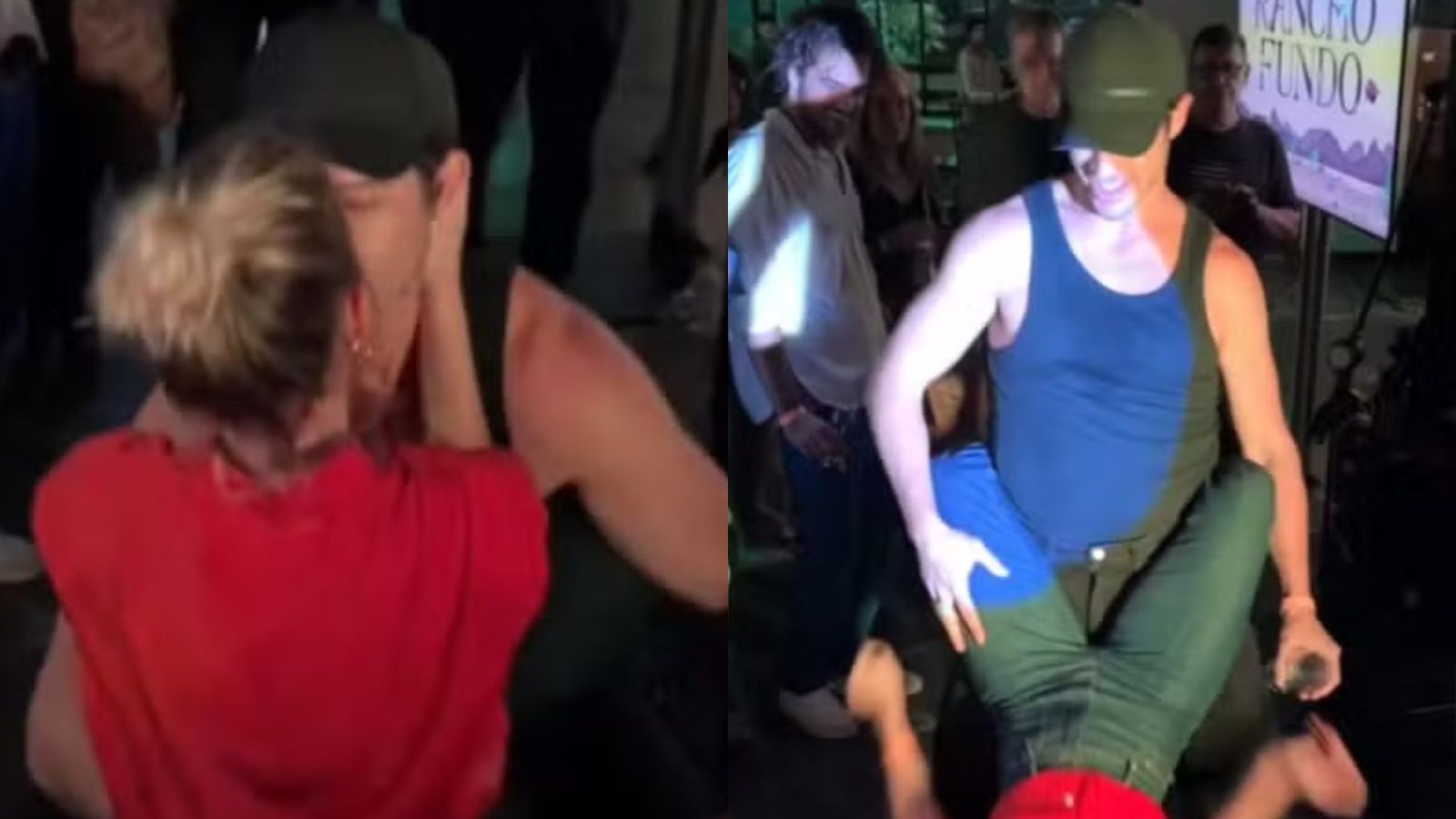 Luisa Arraes troca selinho com José Loreto na festa de despedida de ‘No Rancho Fundo’