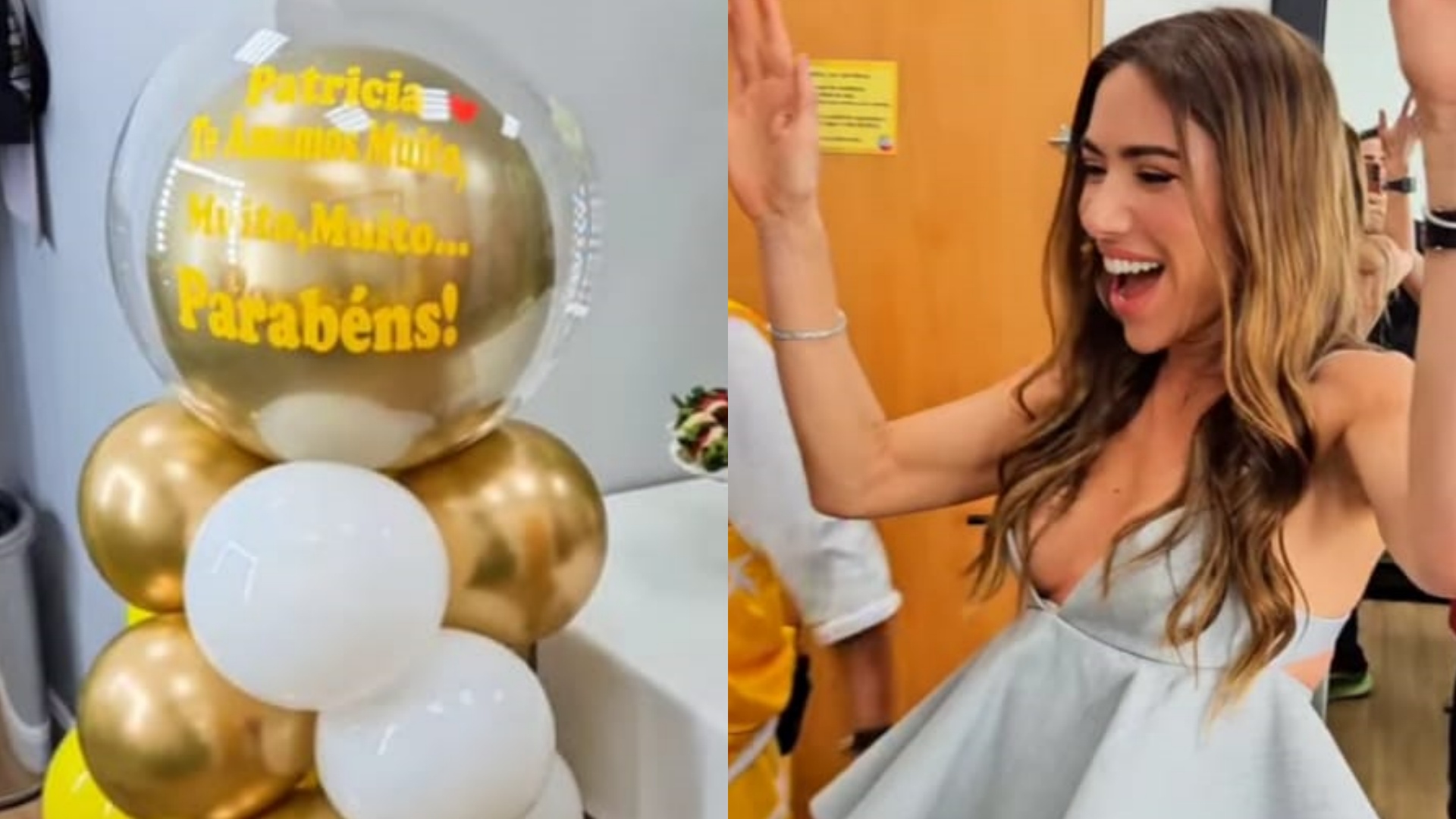 Patricia Abravanel é surpreendida por sua equipe no seu aniversário