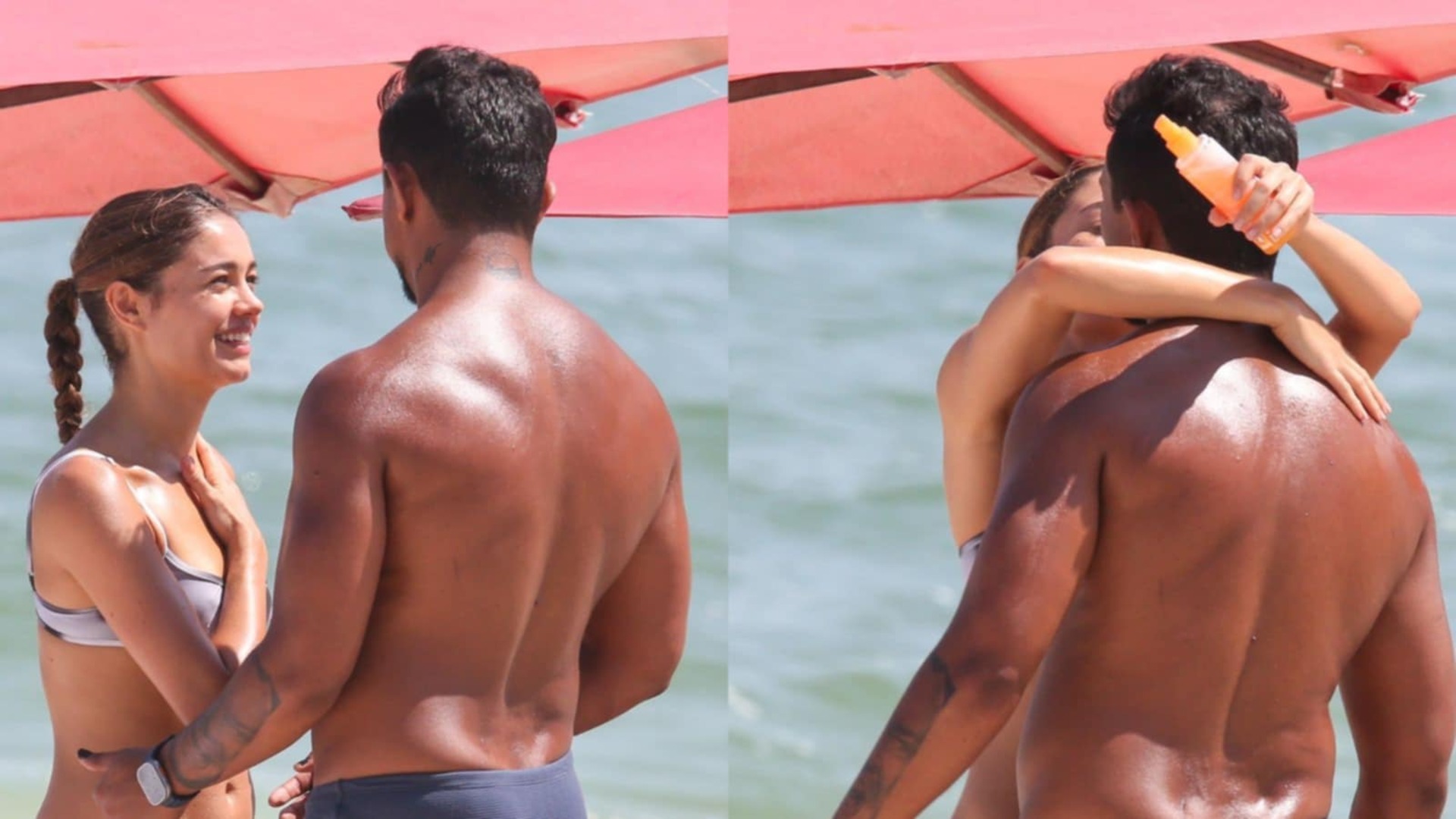 Sophie Charlotte e Xamã surgem em clima de romance na praia; veja o flagra