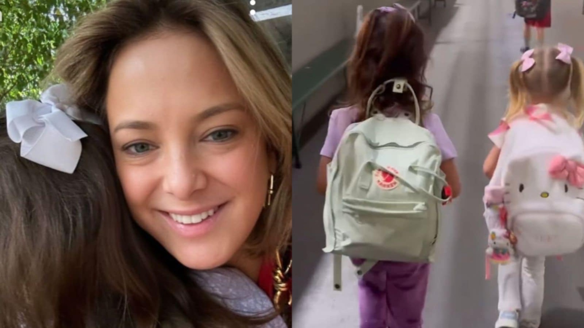 Ticiane Pinheiro leva as suas filhas e a de Roberto Justus para a escola