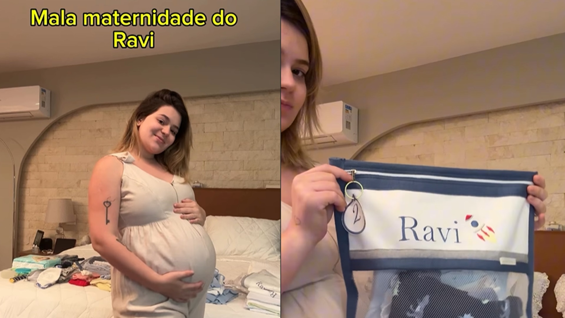 Na reta final da gravidez, Viih Tube mostra itens da mala de maternidade