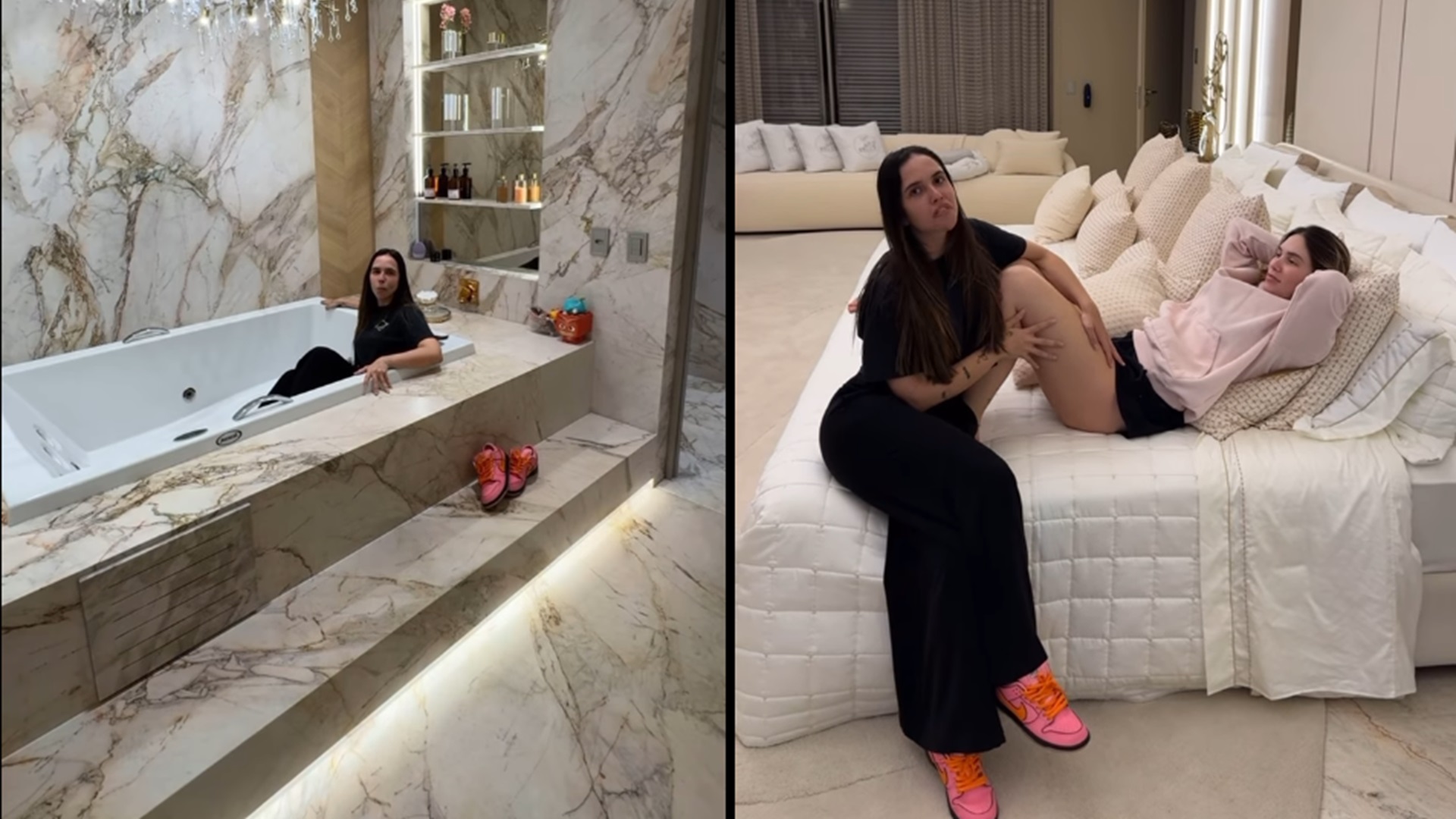 Prima de Virginia Fonseca se surpreende com detalhes da mansão: ‘Bom gosto’