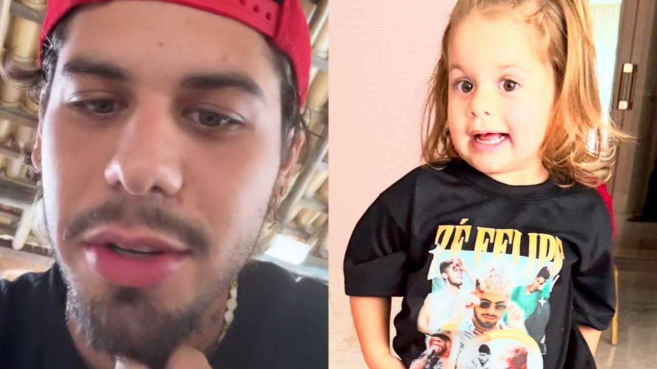 Zé Felipe conta que a filha parou de falar com ele após receber bronca: ‘Tá de mal’