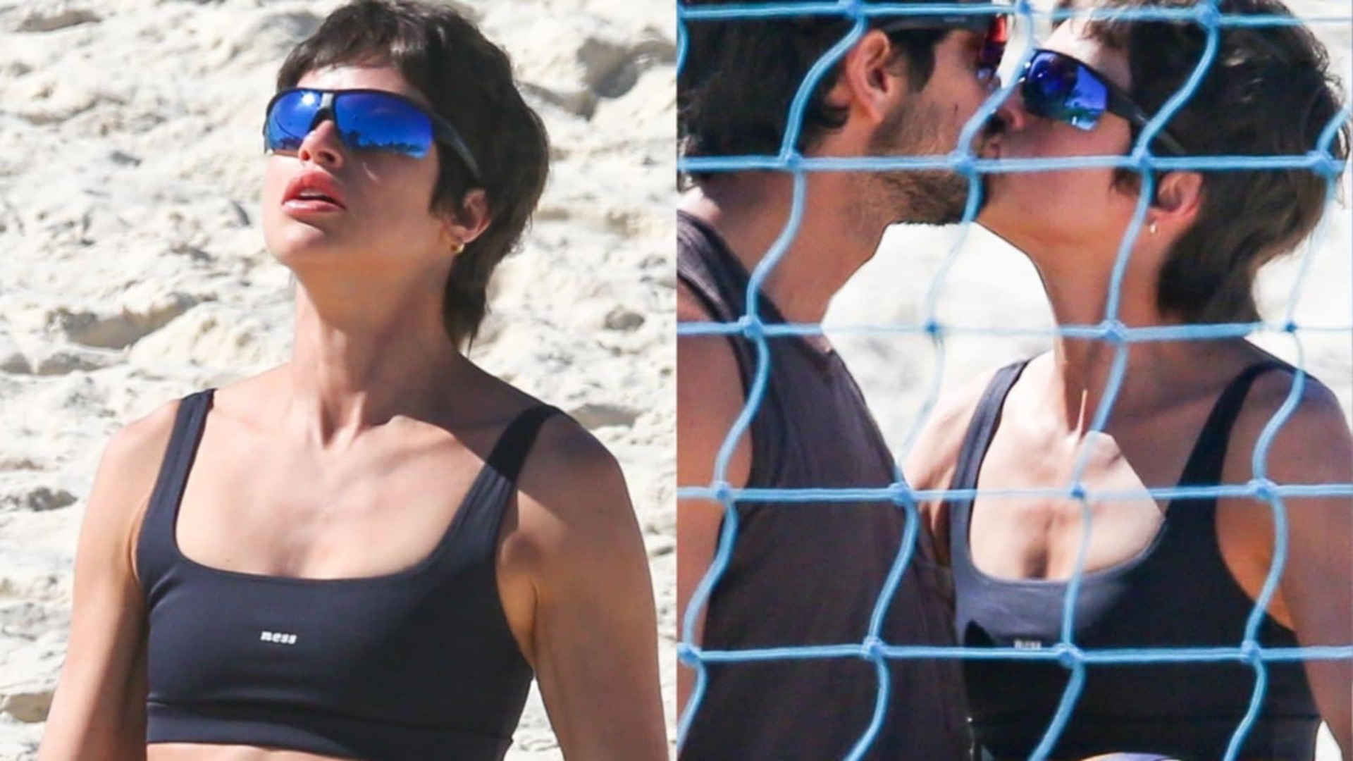 Agatha Moreira exibe físico sarado na praia com Rodrigo Simas