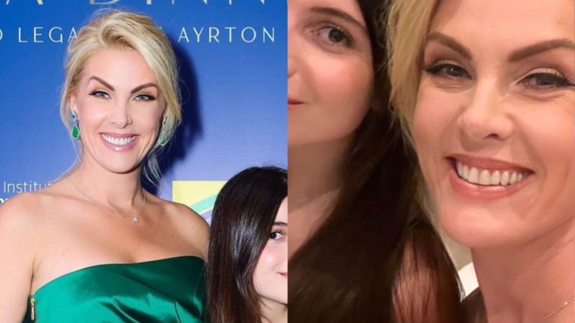 Ana Hickmann mostra fotos com a filha de Edu Guedes em evento