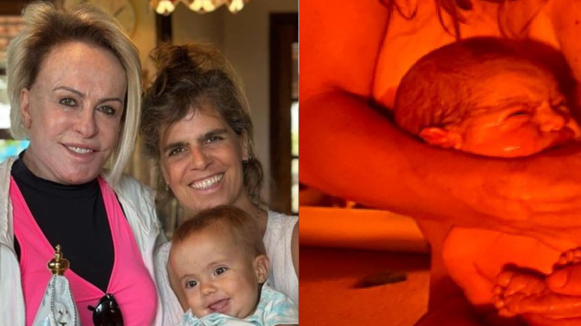 Filha de Ana Maria Braga resgata registro de parto domiciliar: ‘Família linda’