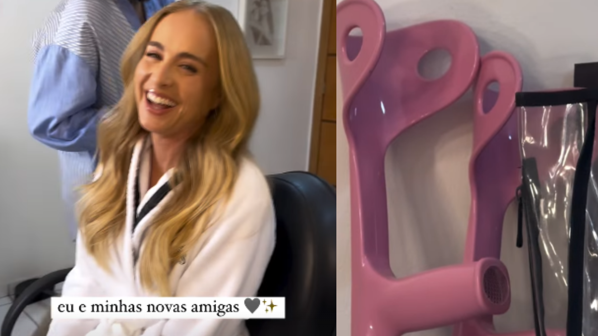 Angélica surge no Instagram de bota ortopédica e muletas: ‘Novas amigas’