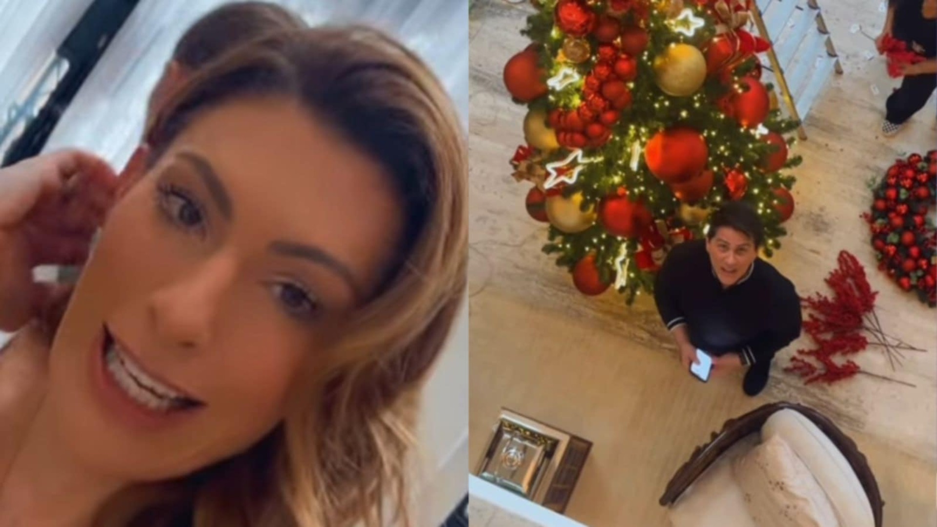Elaine Mickely contrata equipe para montar árvore de Natal de sua mansão