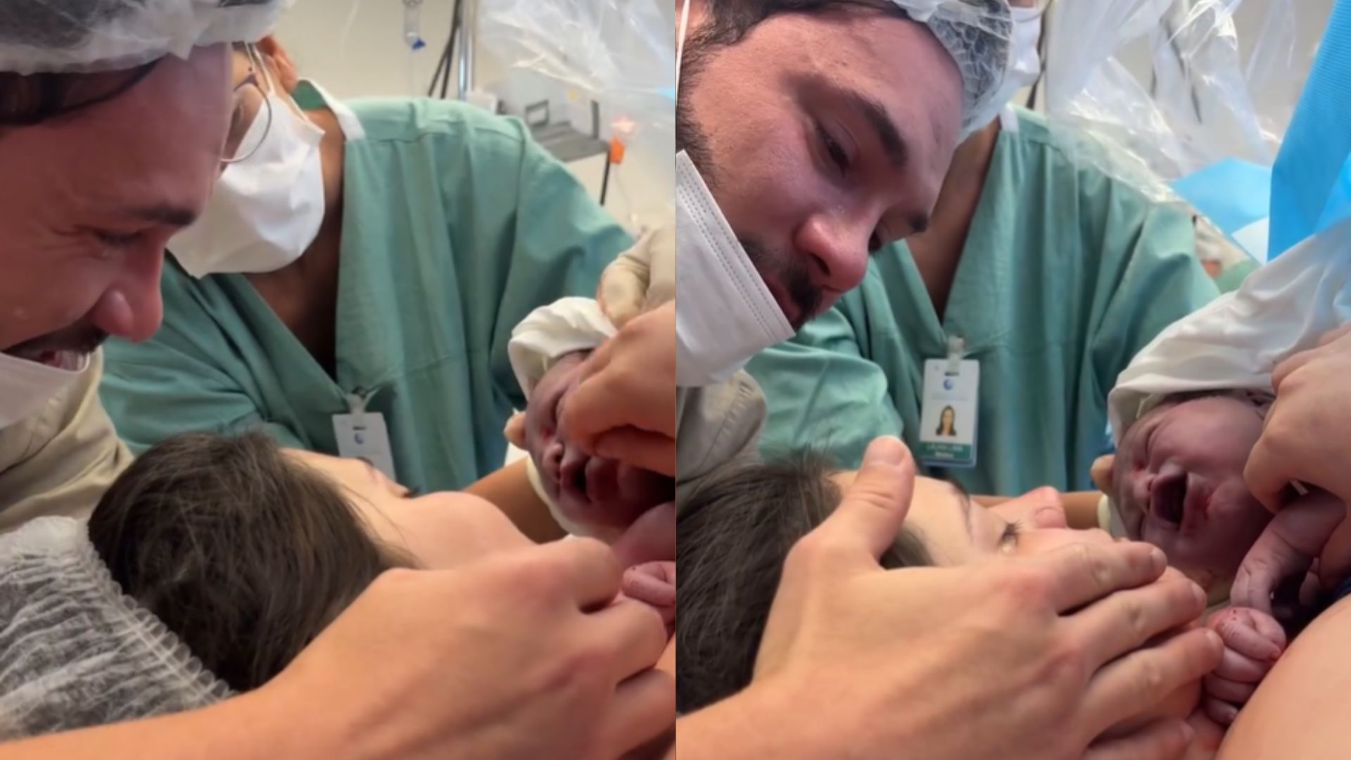 Viih Tube e Eliezer compartilham vídeo do parto do caçula, Ravi: “Emoção toma conta”