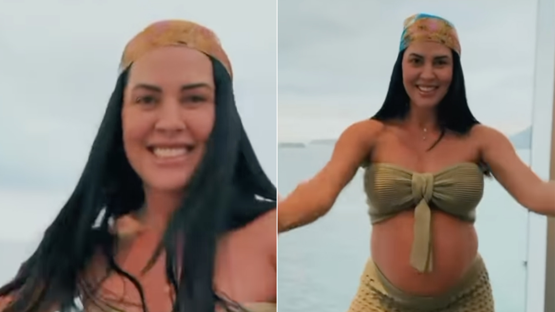 Grávida, Graciele Lacerda mostra seu rebolado em vídeo dançando no navio
