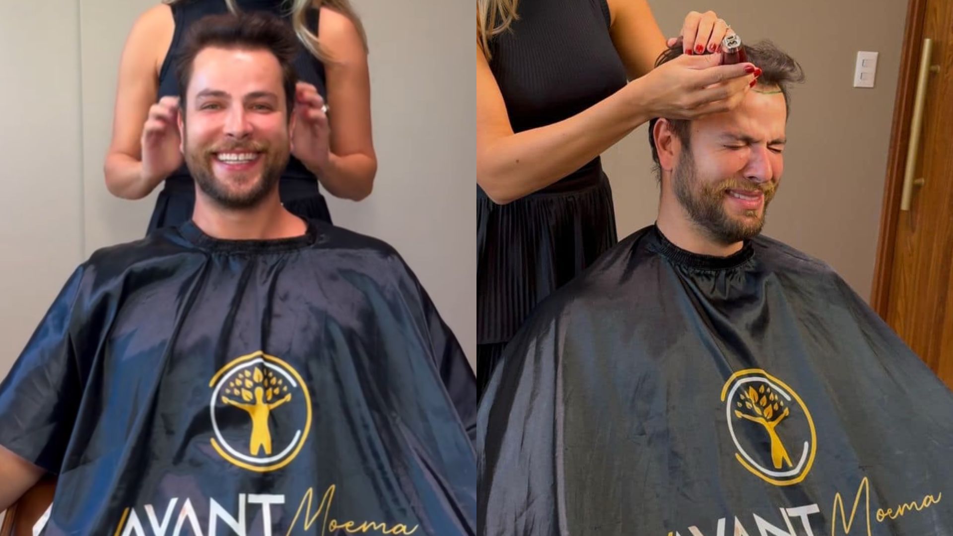 Nos preparativos para casamento com Laís Caldas, Gustavo Marsengo raspa o cabelo para transplante capilar