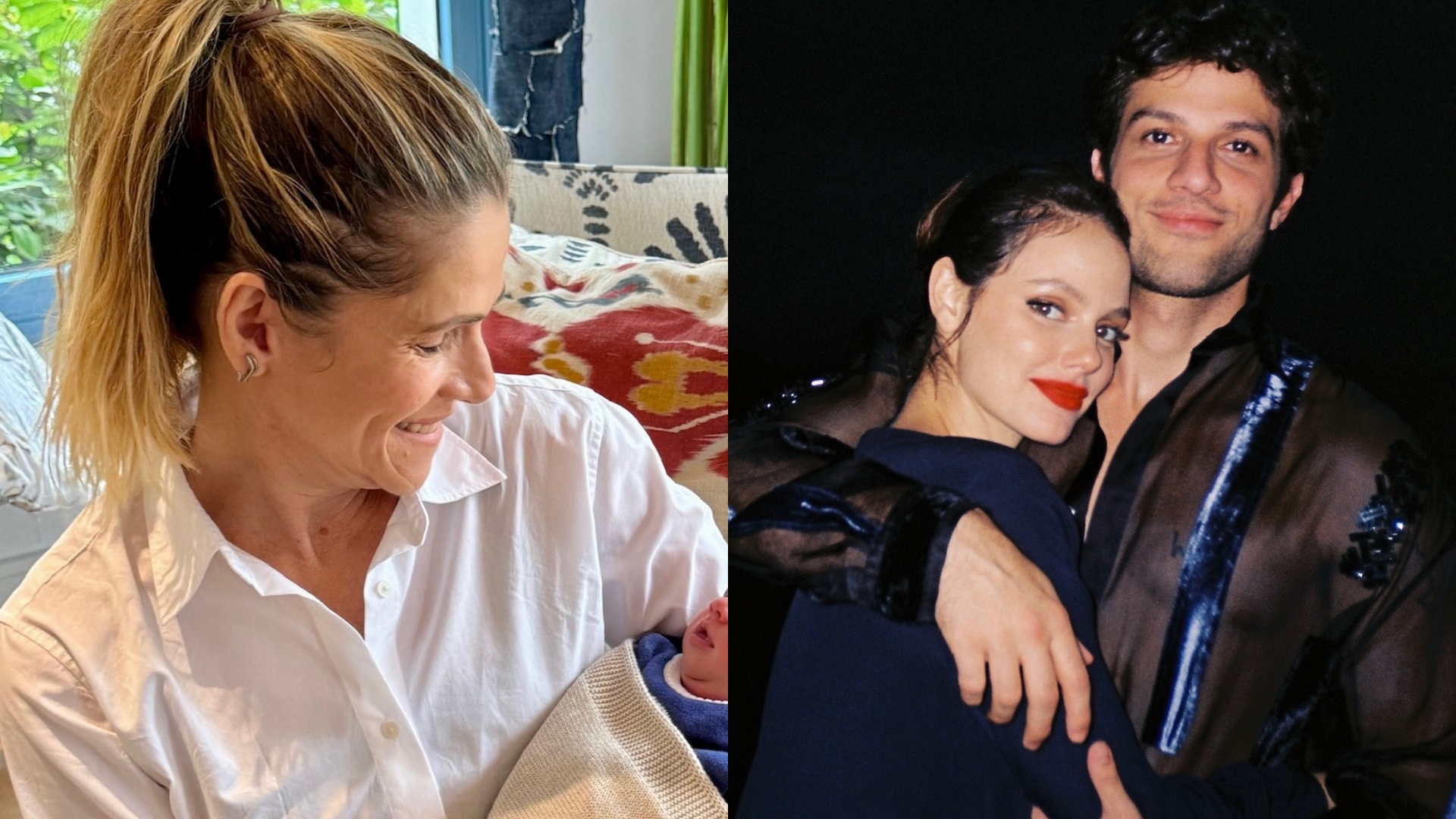 Ingrid Guimarães conhece filha caçula de Chay Suede e Laura Neiva: ‘Fofura’
