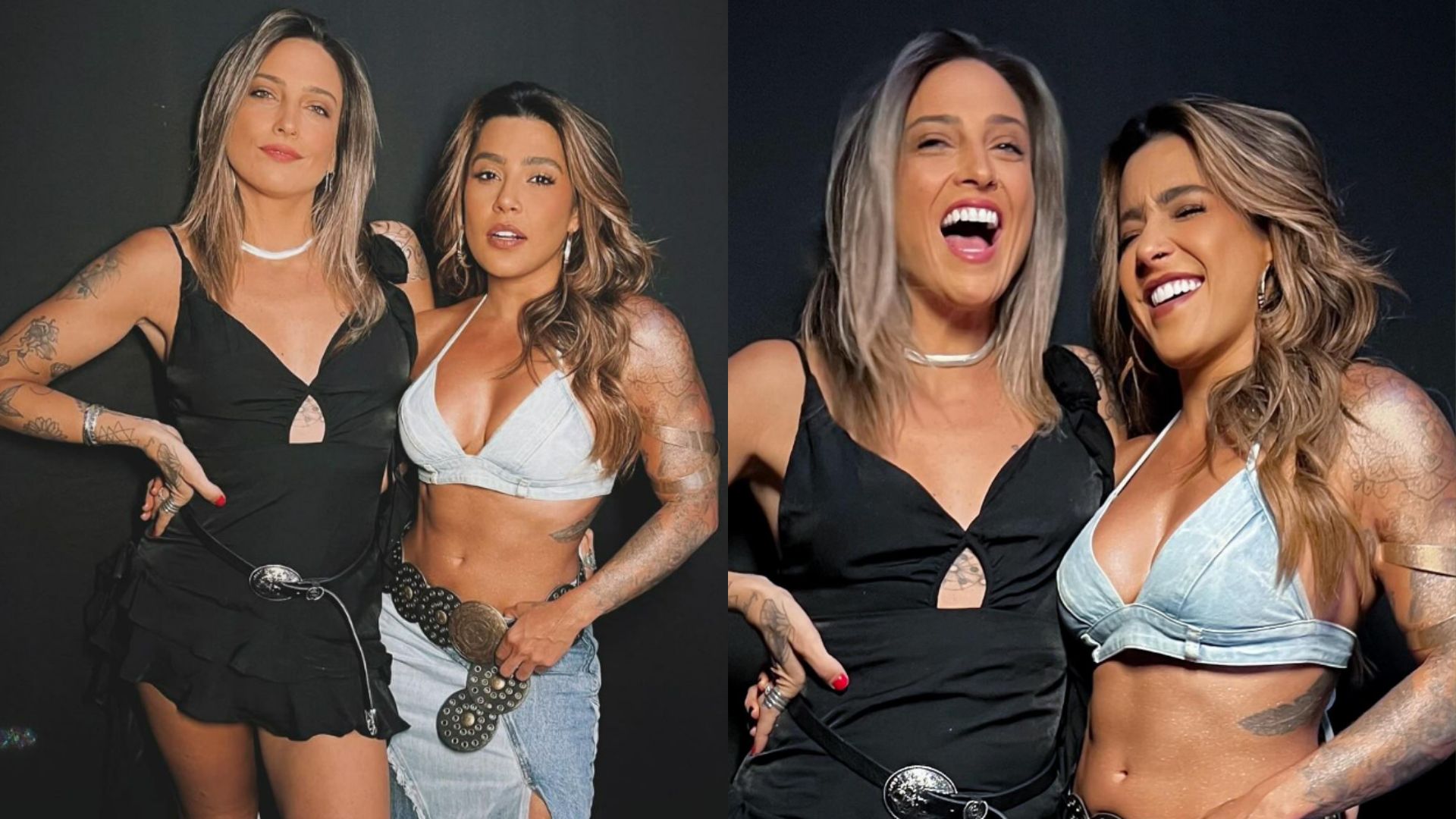Lauana Prado recebe carinho da namorada durante treino na academia