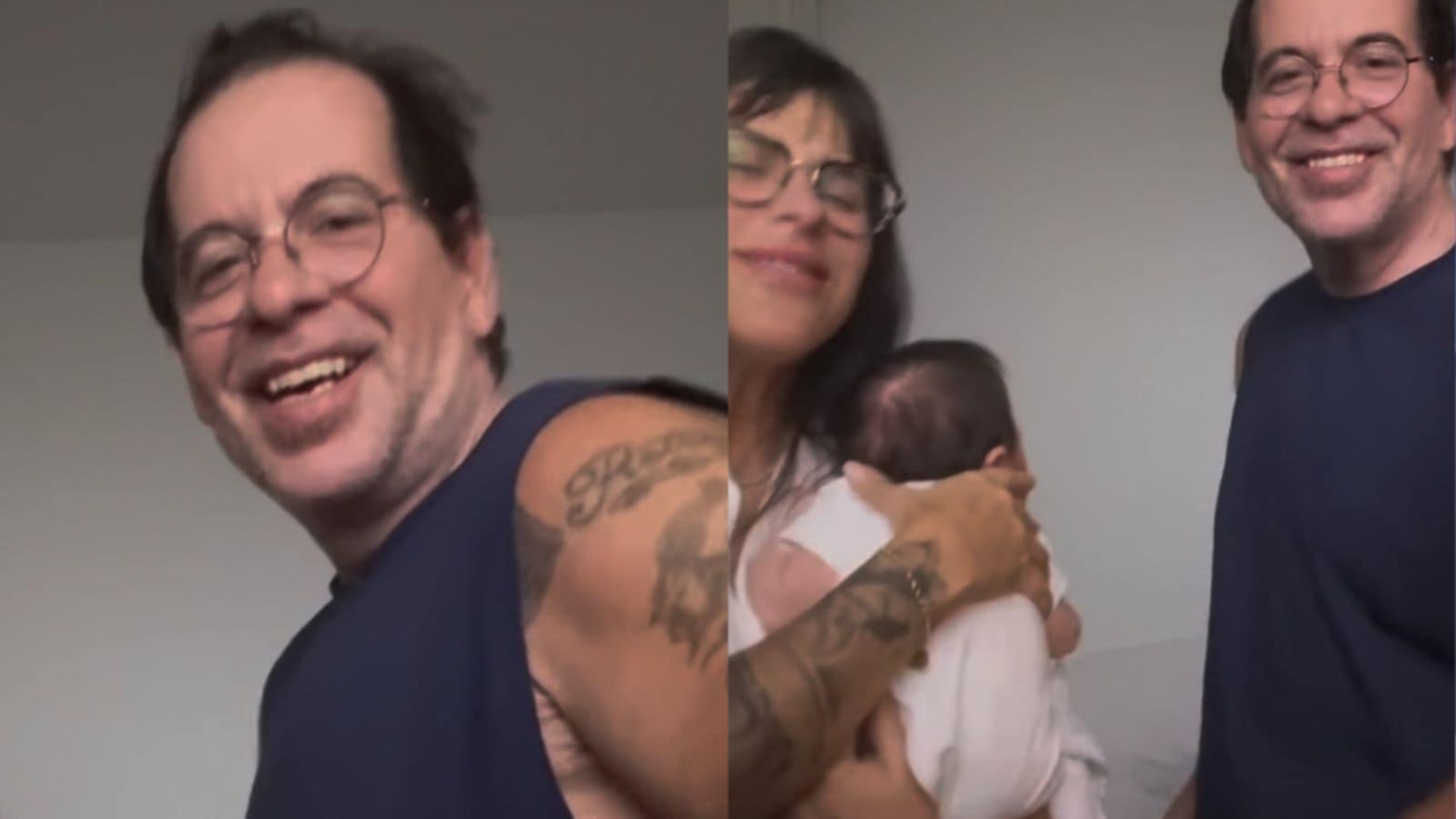 Leandro Hassum mostra técnica para fazer a neta dormir: ‘Inventa’