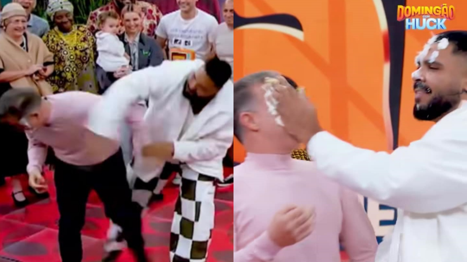 Luciano Huck leva bolo na cara de Paulo Vieira: ‘Perdemos o controle’
