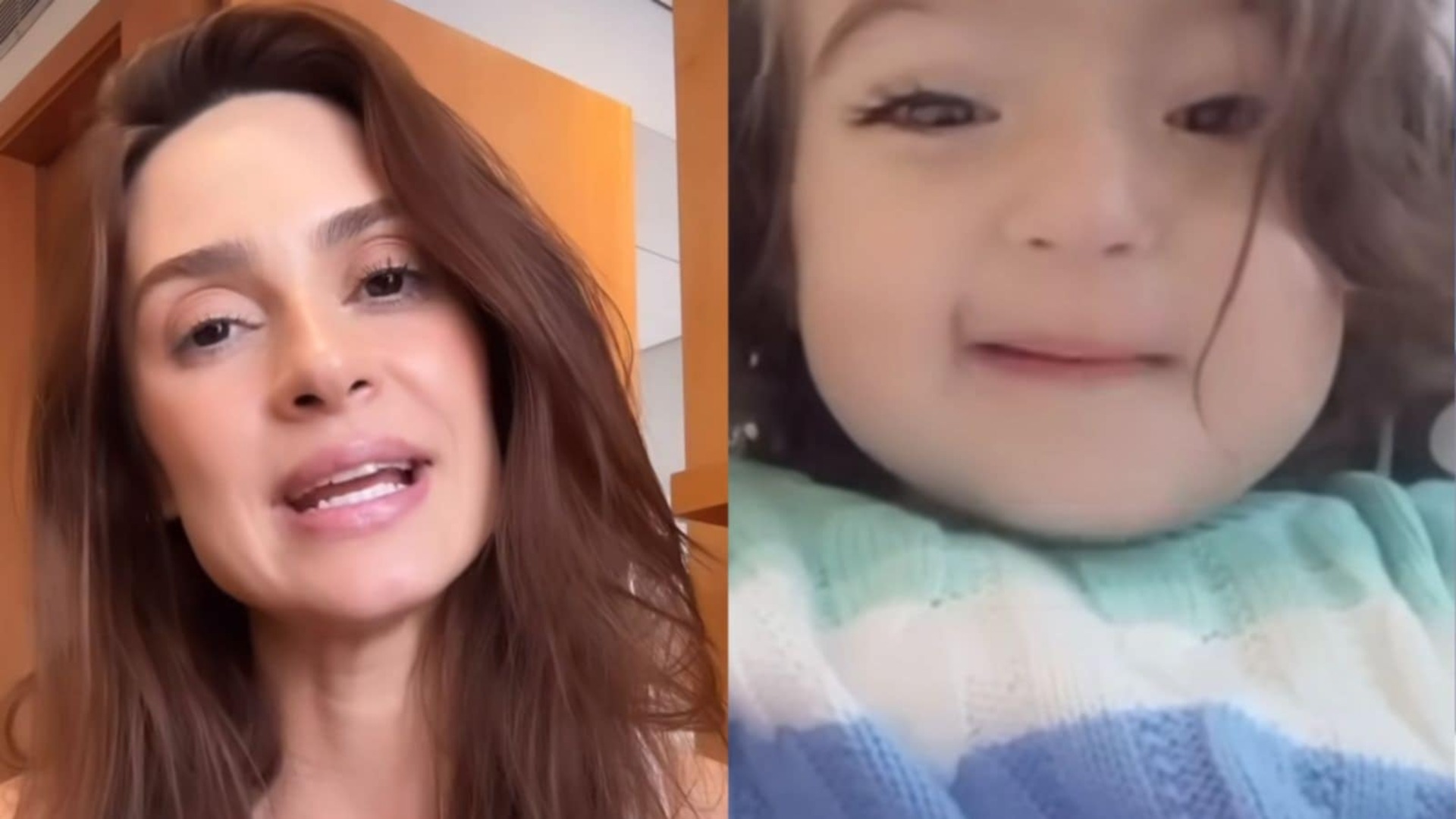 Thaila Ayala se emociona ao receber vídeo da filha: ‘Coração pequenininho’
