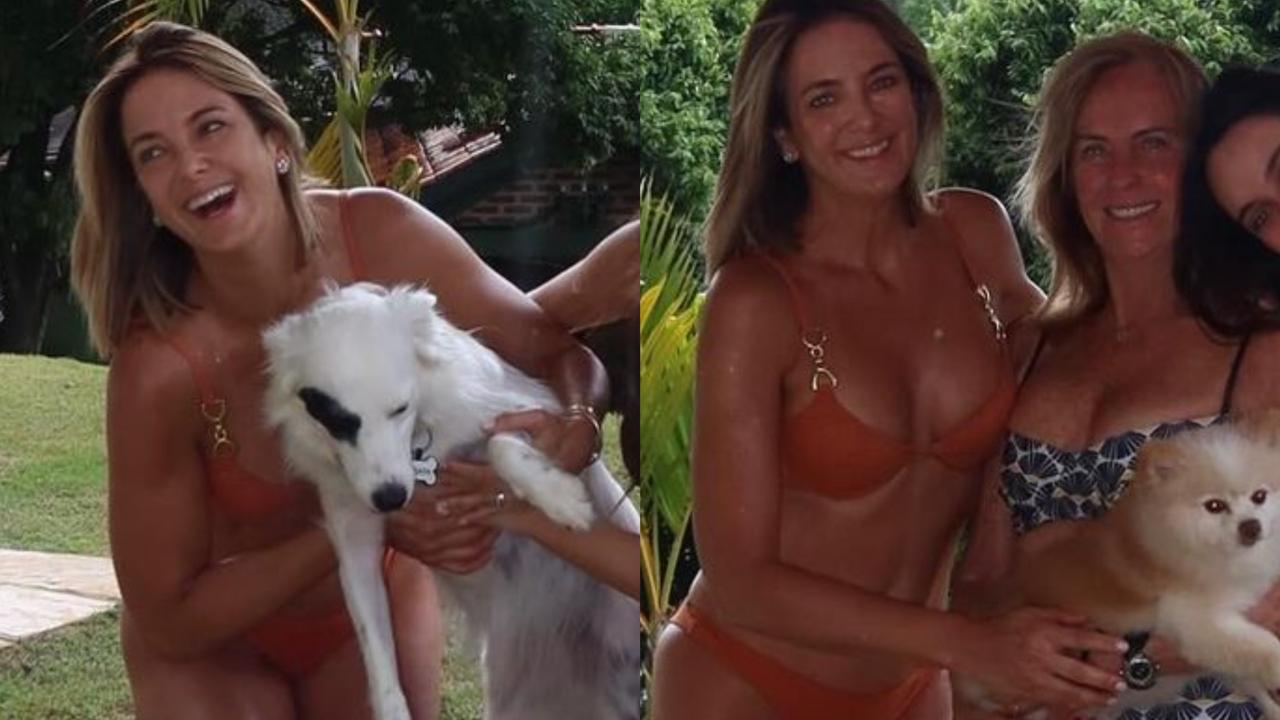Ticiane Pinheiro encanta ao posar à beira da piscina com a mãe, Helô Pinheiro